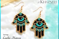 LUCKY HAMSA - Peyote Earrings Pattern