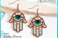 LUCKY HAMSA - Peyote Earrings Pattern