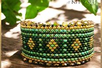 FOREST DANCE - Odd Peyote Bracelet Pattern with ROUND beads.