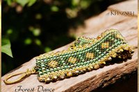 FOREST DANCE - Odd Peyote Bracelet Pattern with ROUND beads.