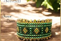 FOREST DANCE - Odd Peyote Bracelet Pattern with ROUND beads.
