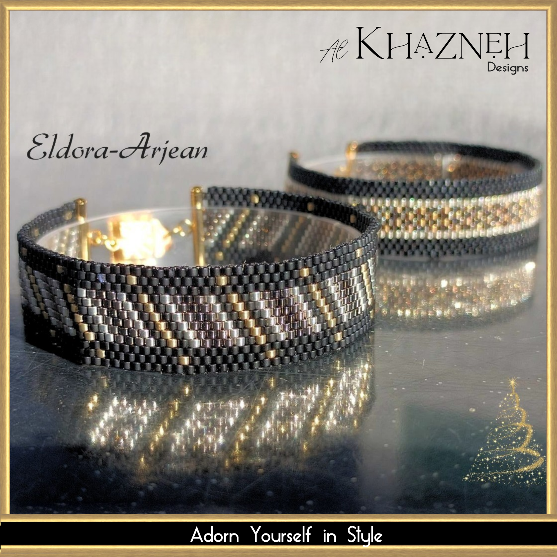TWO Narrow Even Peyote Bracelet Patterns "ELDORA-ARJEAN"
