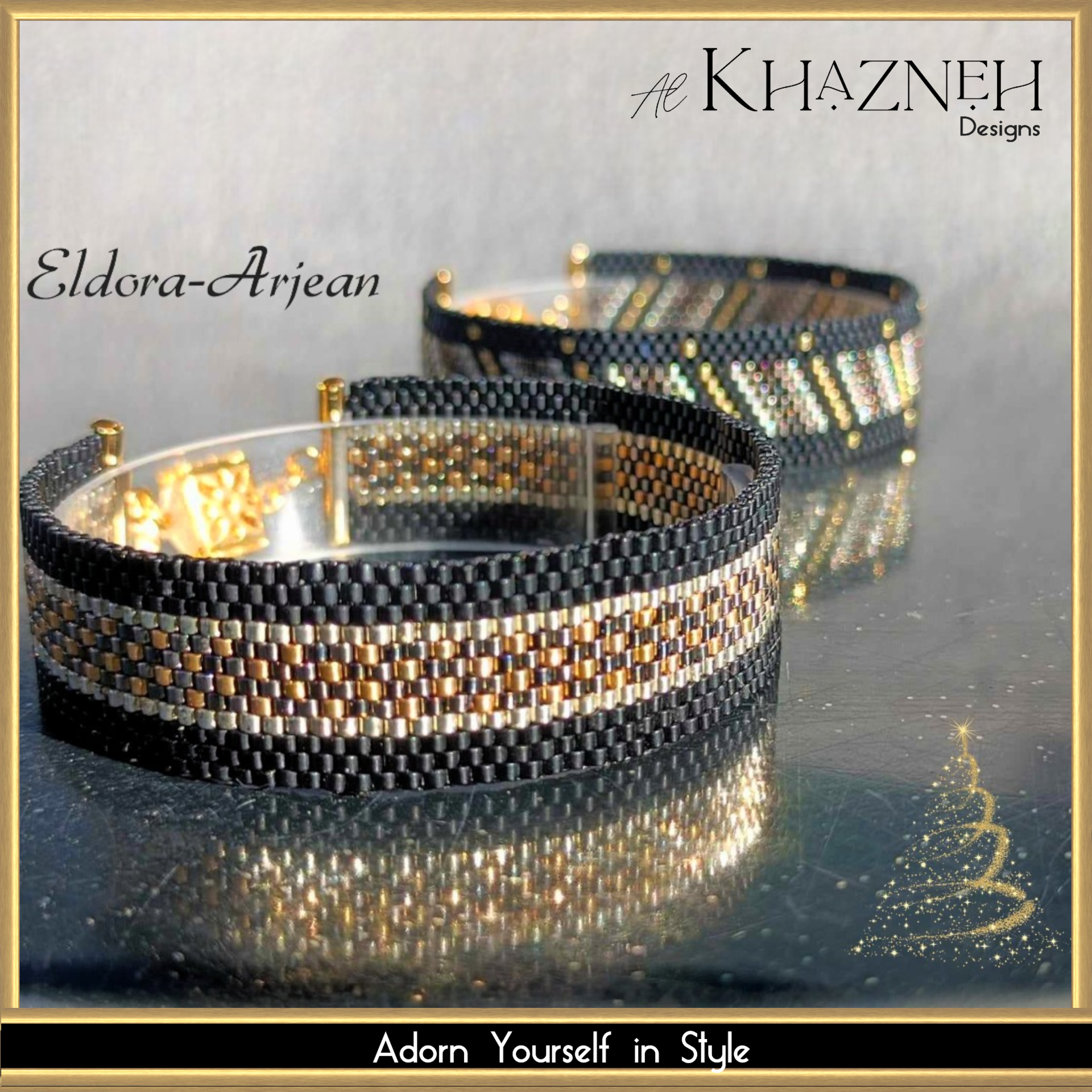 TWO Narrow Even Peyote Bracelet Patterns "ELDORA-ARJEAN"