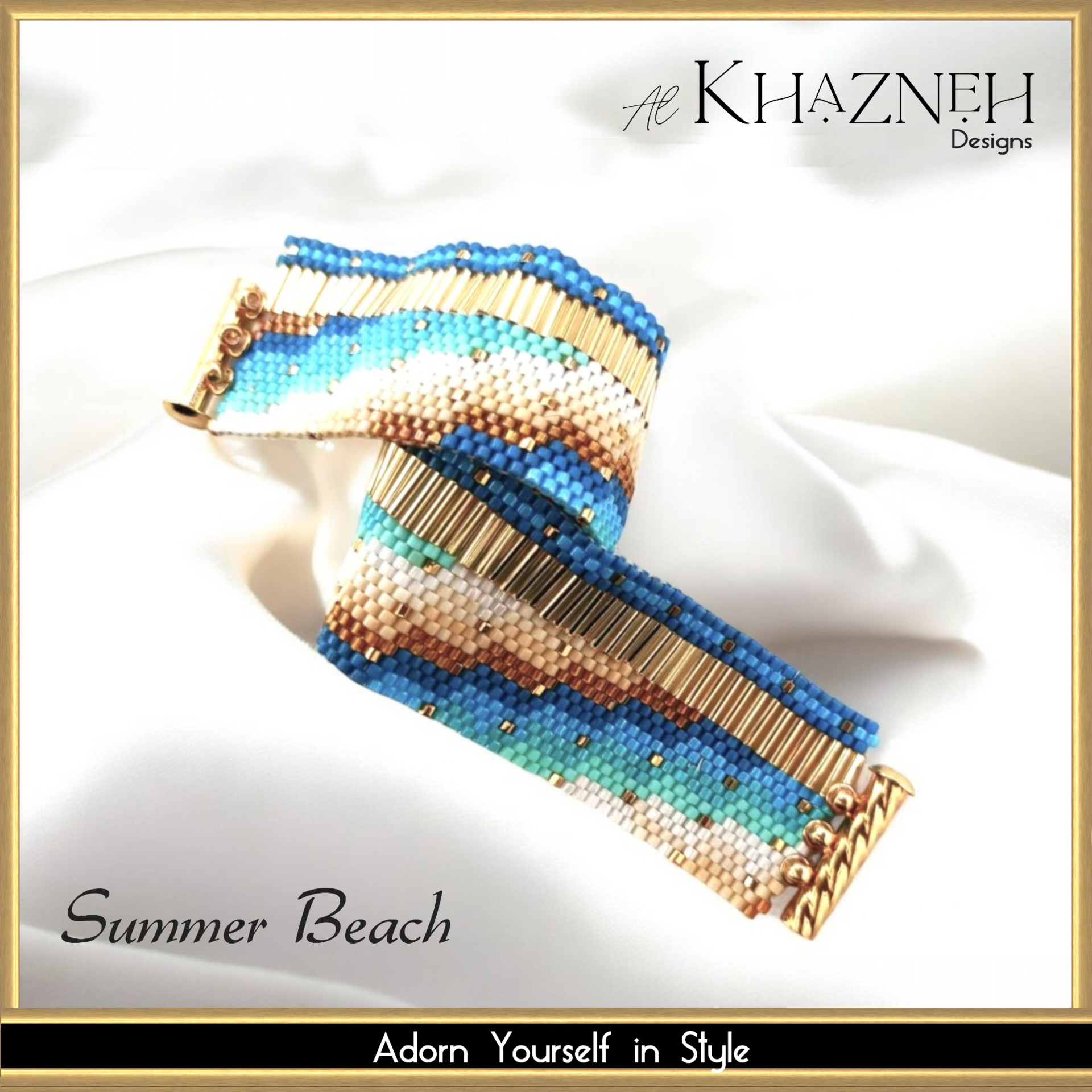 SUMMER BEACH - Even Peyote Bracelet with Bugles Pattern