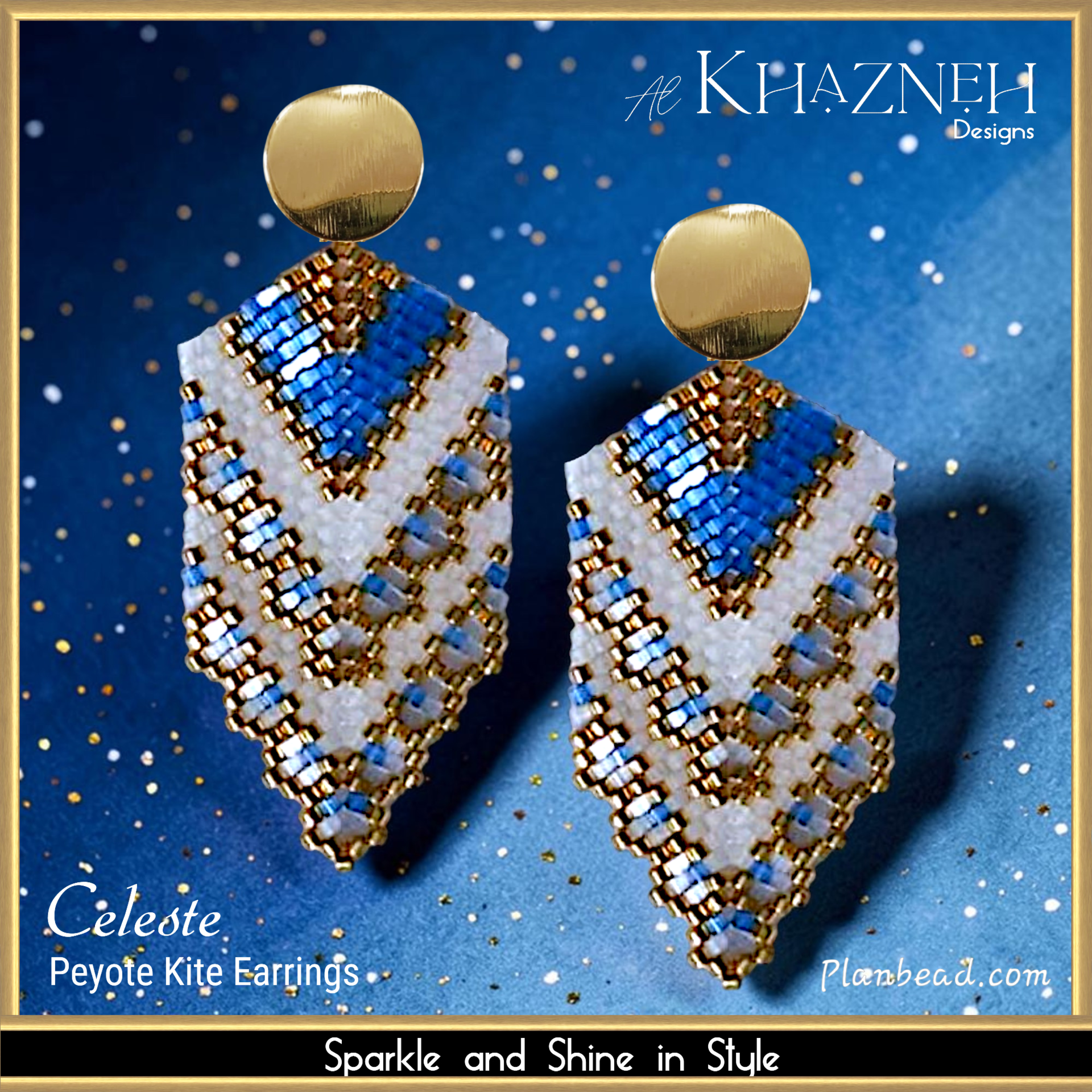 CELESTE - Peyote Kite Earrings Pattern