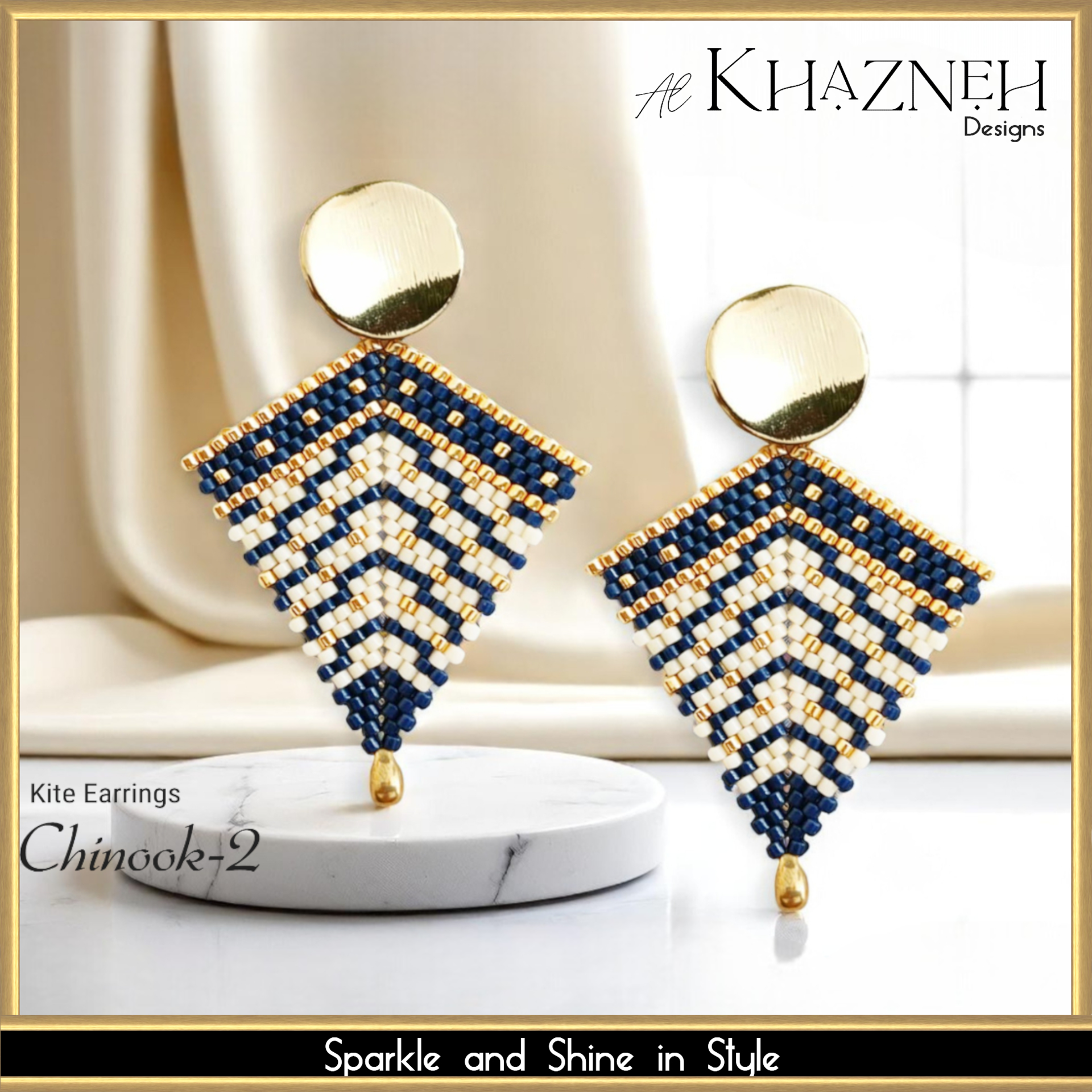 CHINOOK-2 - Peyote Stitch Kite Earrings Pattern