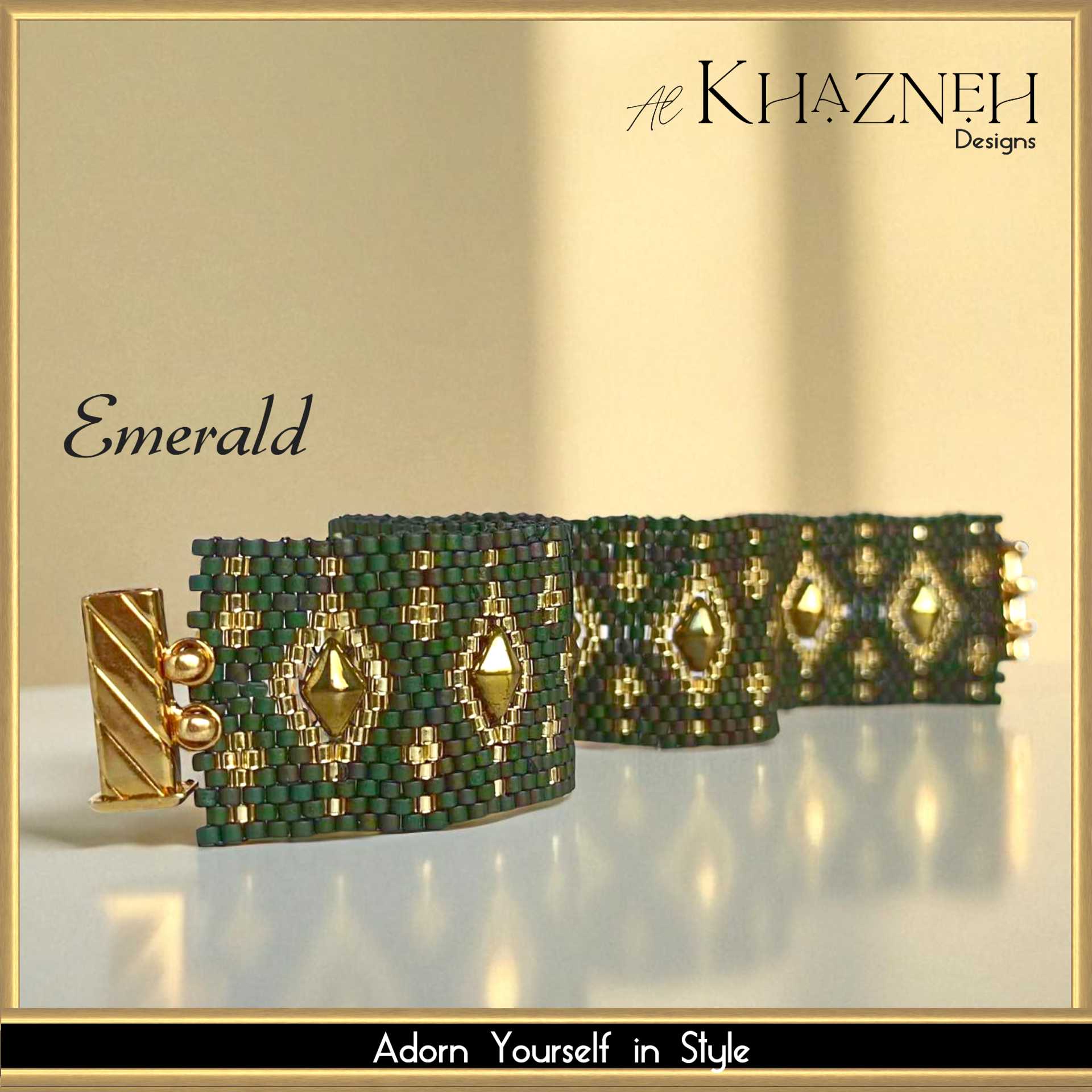 Odd-Peyote Bracelet Pattern/TUTORIAL with DiamonDuo's: "EMERALD"