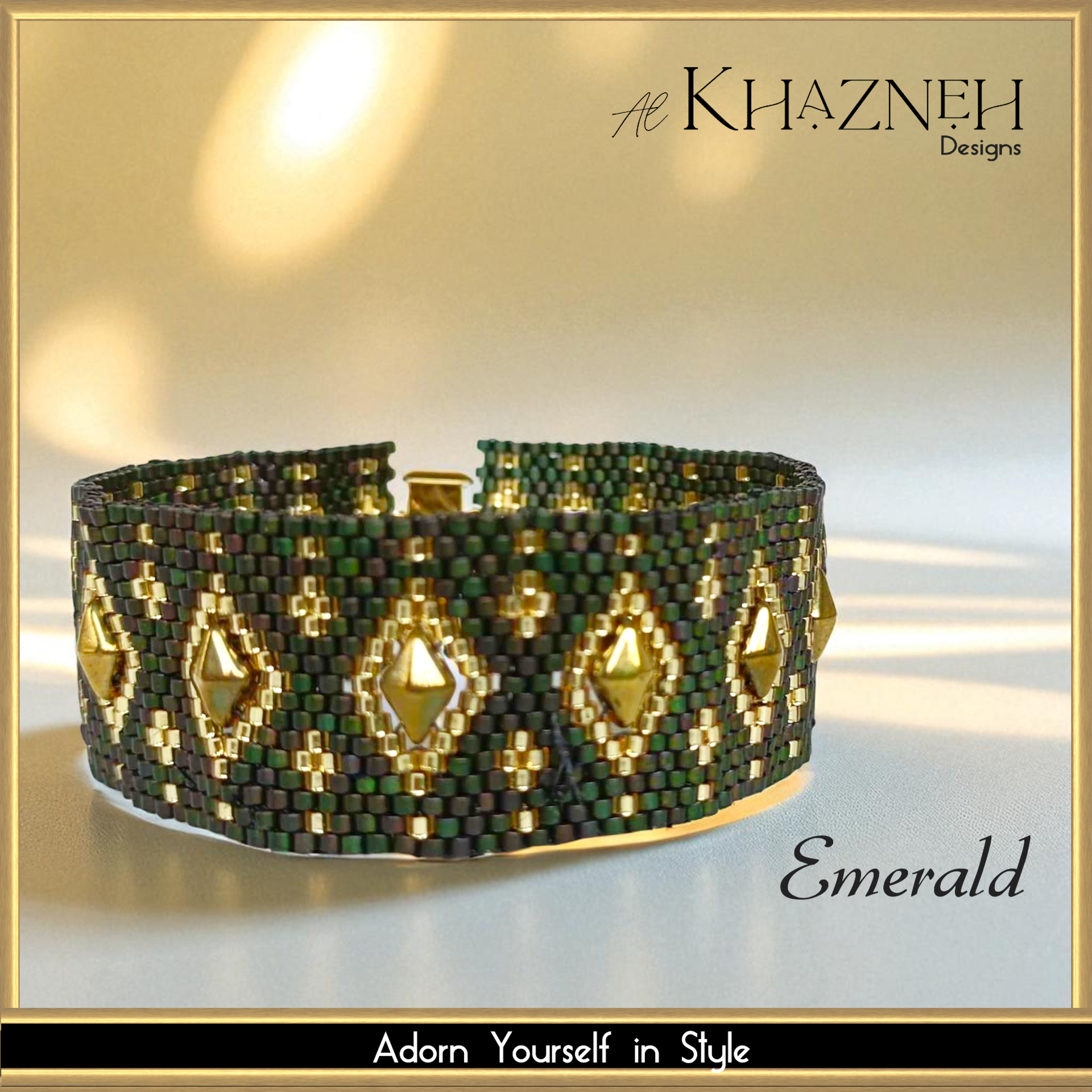 Odd-Peyote Bracelet Pattern/TUTORIAL with DiamonDuo's: "EMERALD"