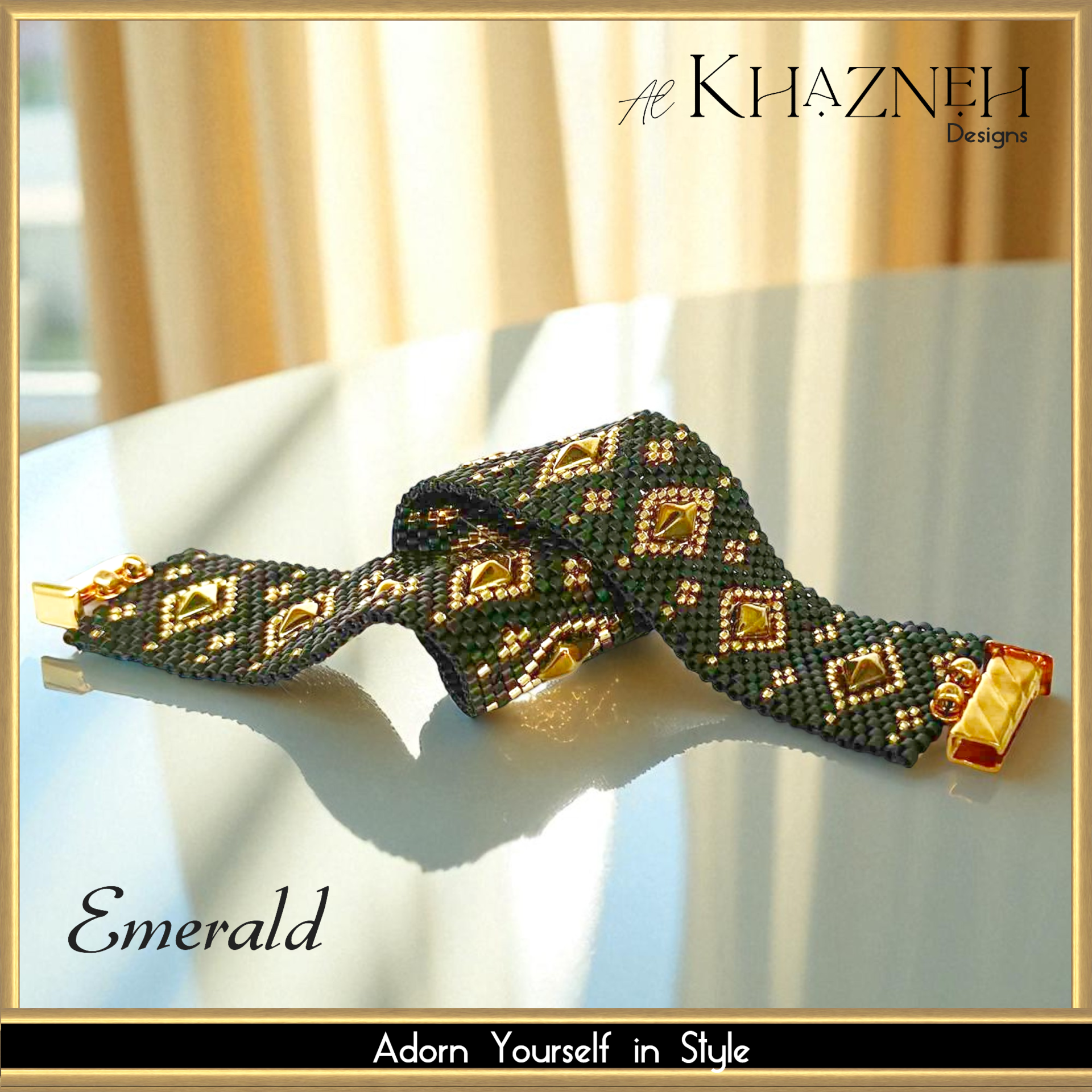 Odd-Peyote Bracelet Pattern/TUTORIAL with DiamonDuo's: "EMERALD"