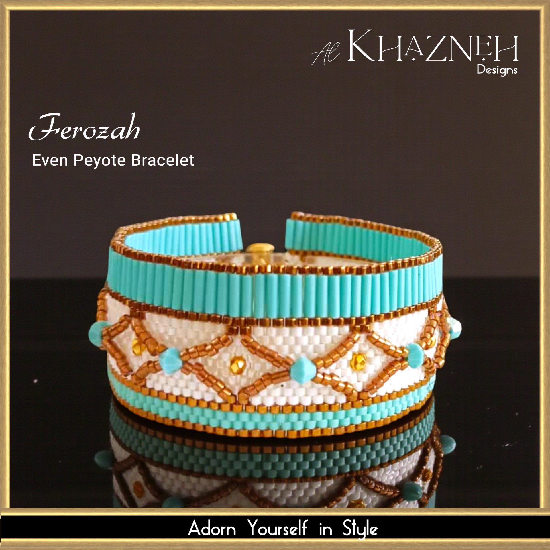 FEROZAH Even Peyote Bracelet Pattern 