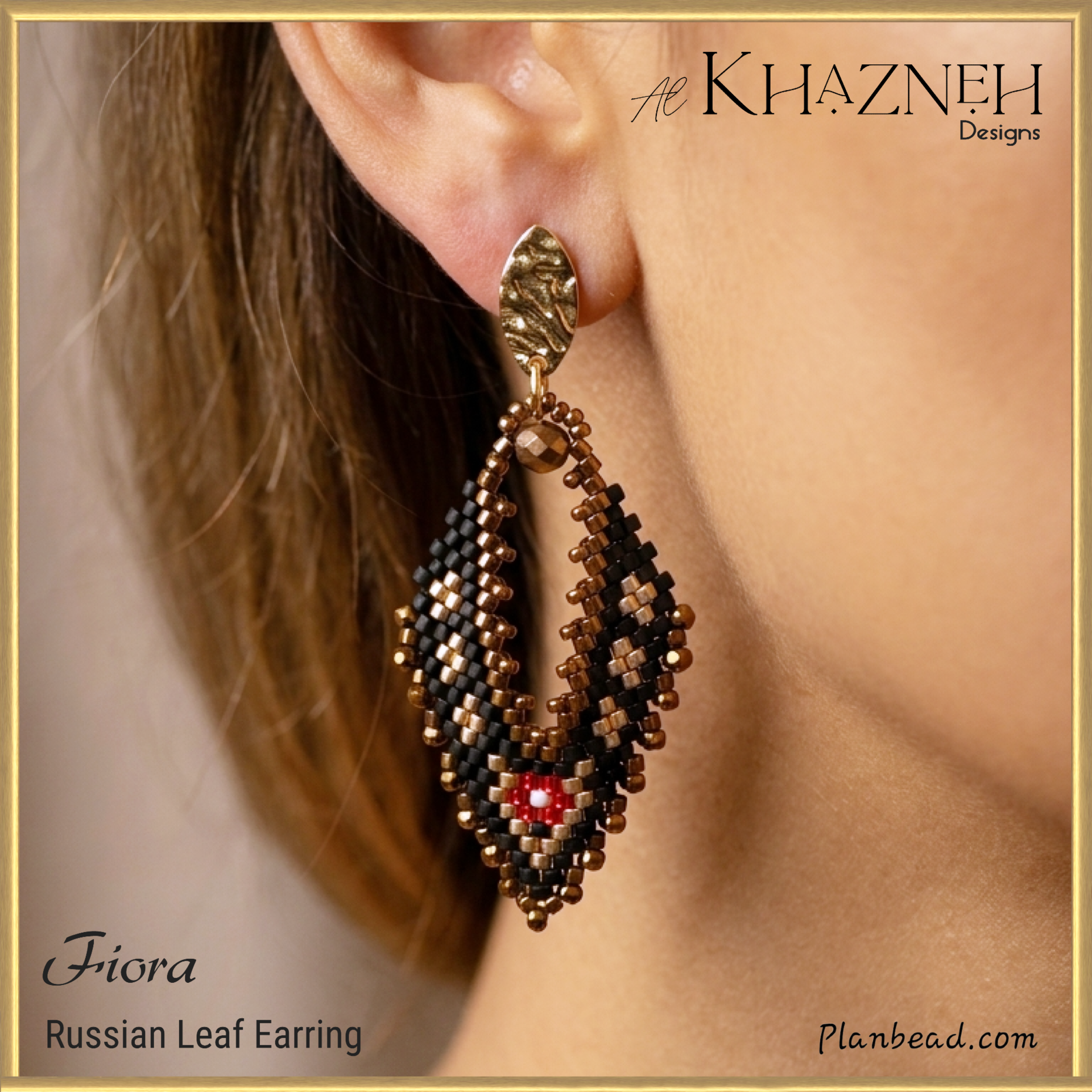 Russian Leaf Earrings Pattern FIORA