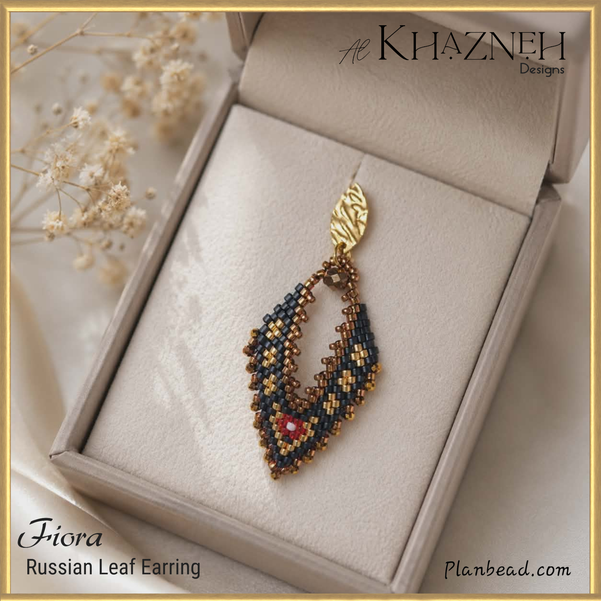 Russian Leaf Earrings Pattern FIORA