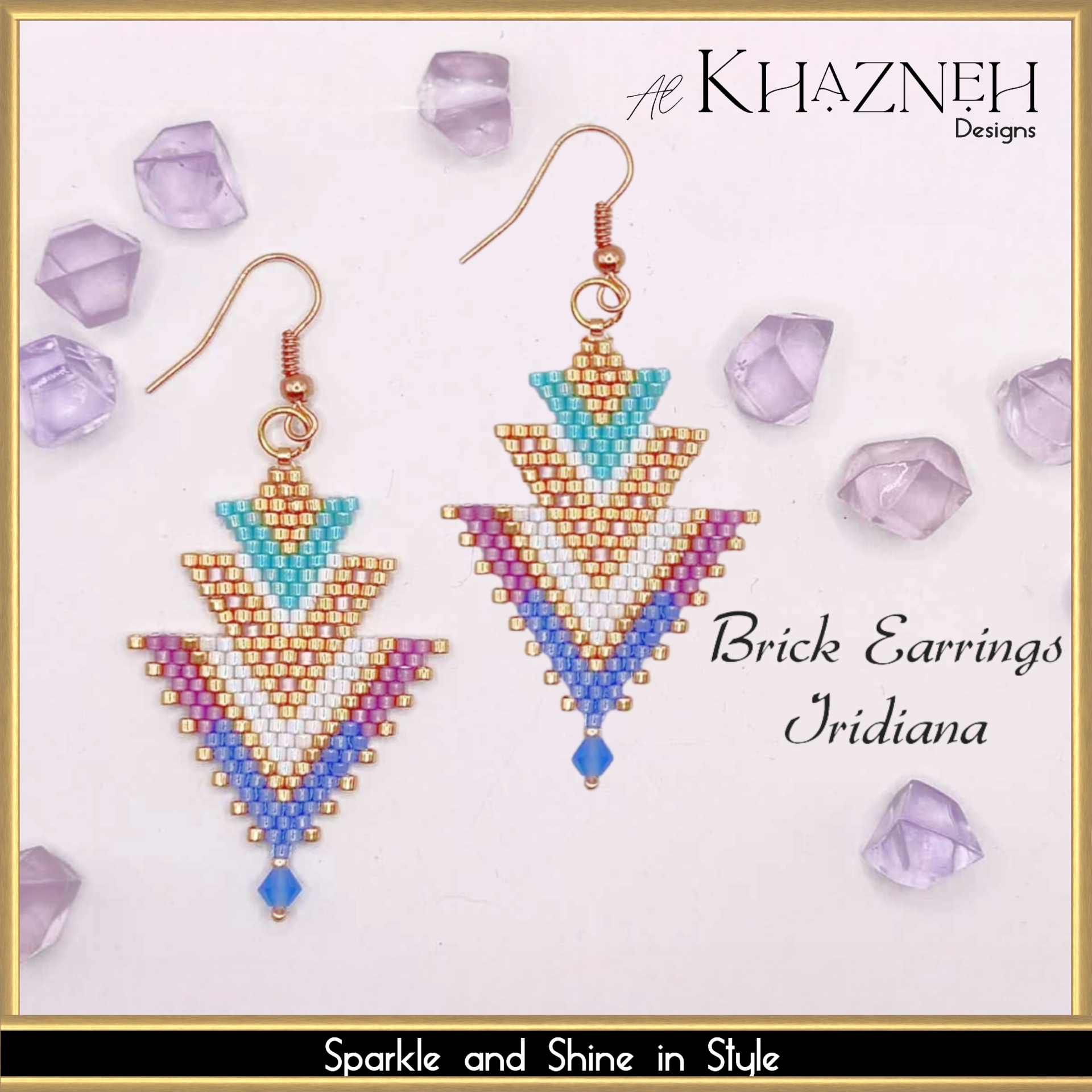 BRICK STITCH Earring Pattern "IRIDIANA"