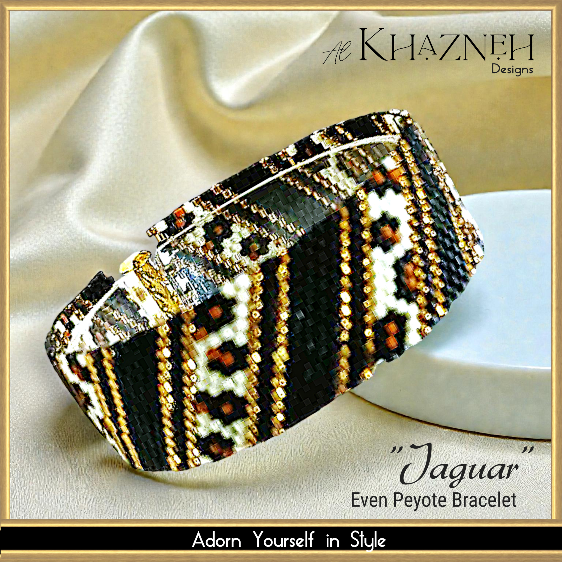Even Peyote Bracelet "JAGUAR"