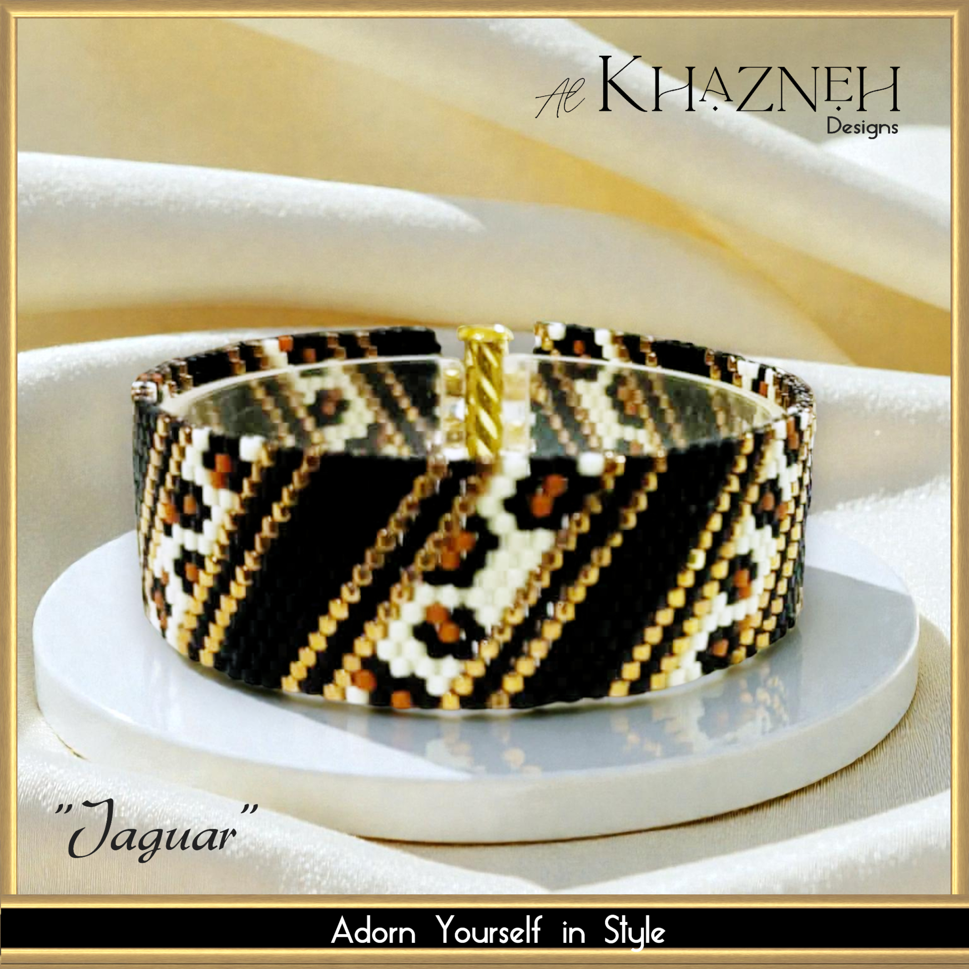 Even Peyote Bracelet "JAGUAR"