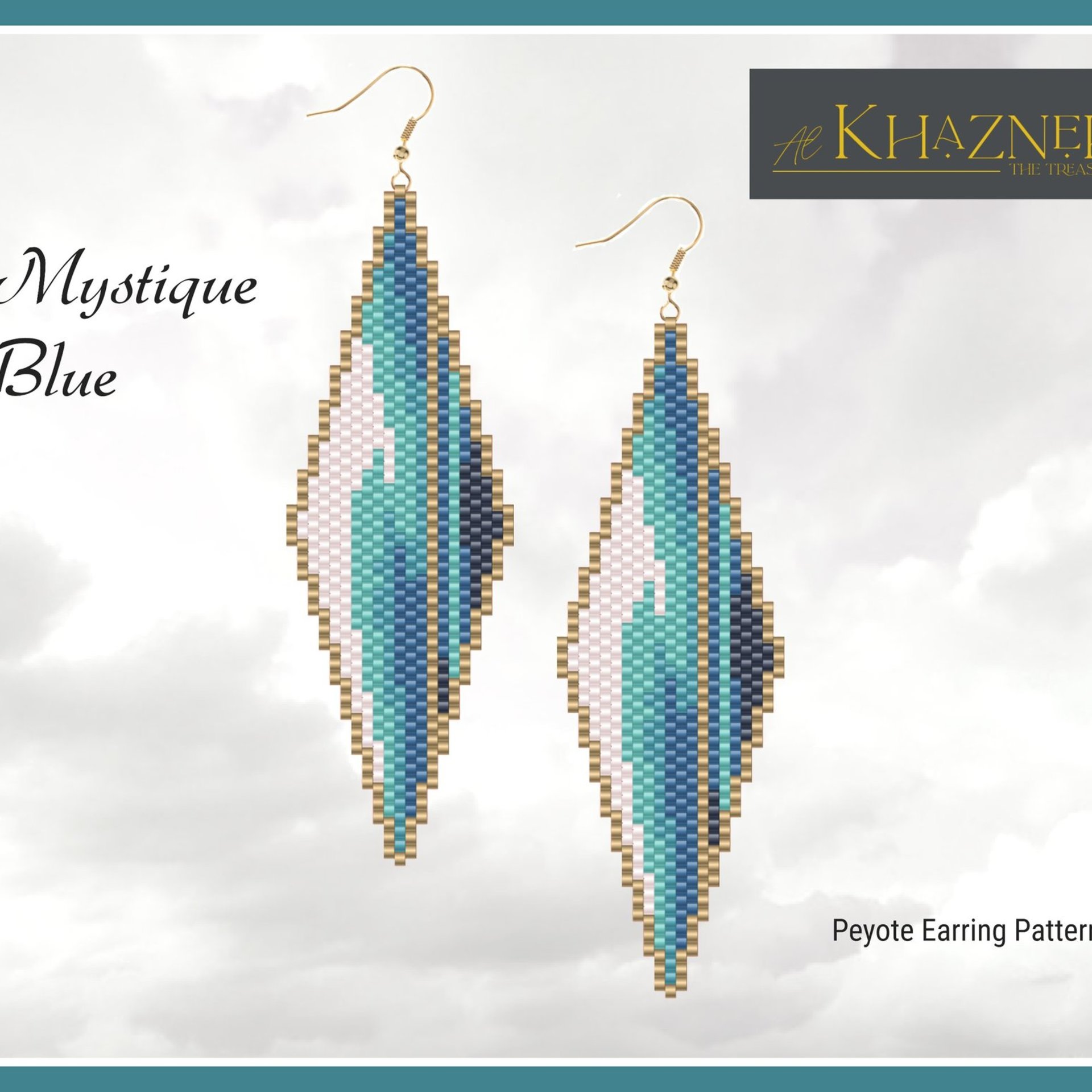 PEYOTE Earring Pattern "MYSTIQUE BLUE"