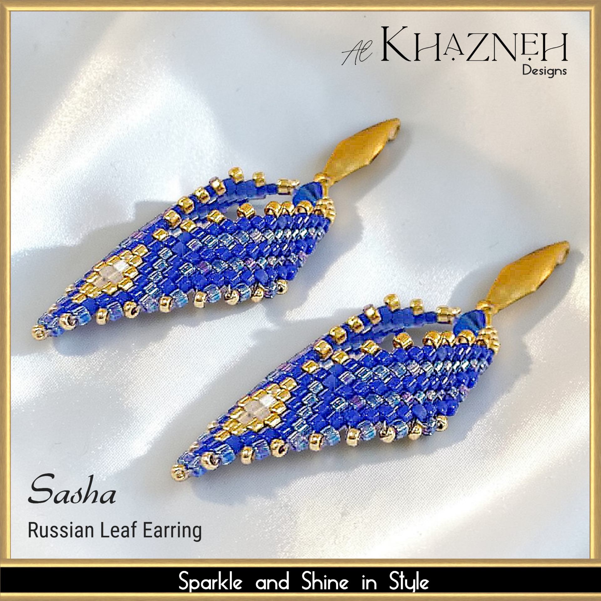 Russian Leaf Earrings Bead Pattern SASHA