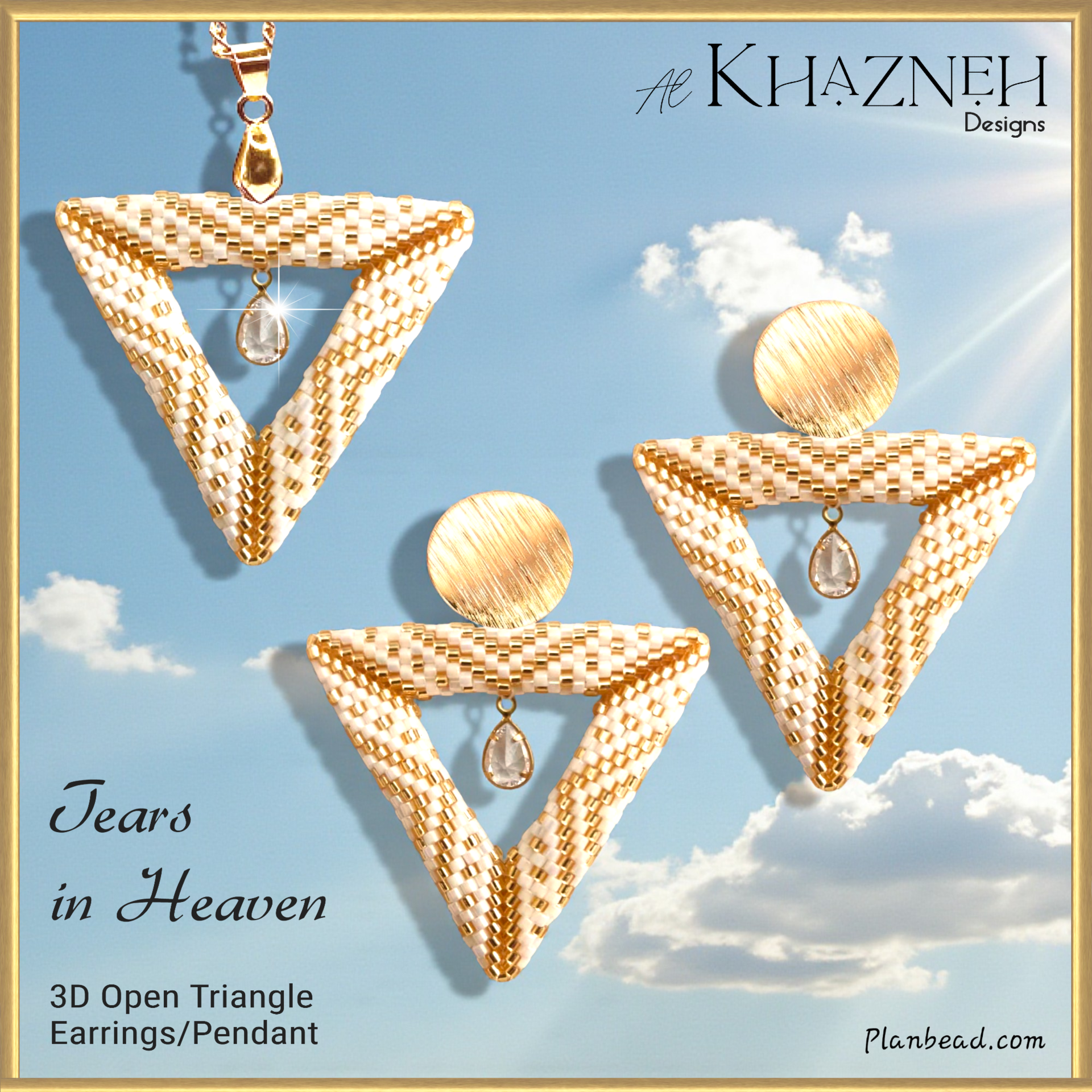 TEARS in HEAVEN - 3D Open Triangle Earrings/Pendant Pattern