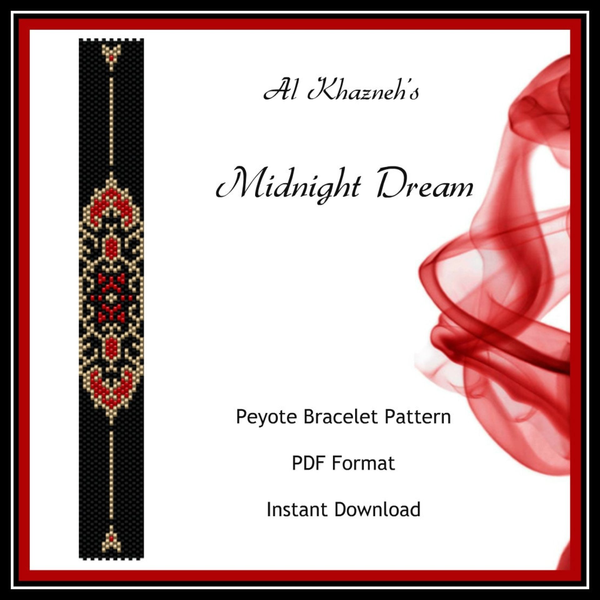 Peyote Bracelet Pattern  MIDNIGHT DREAM