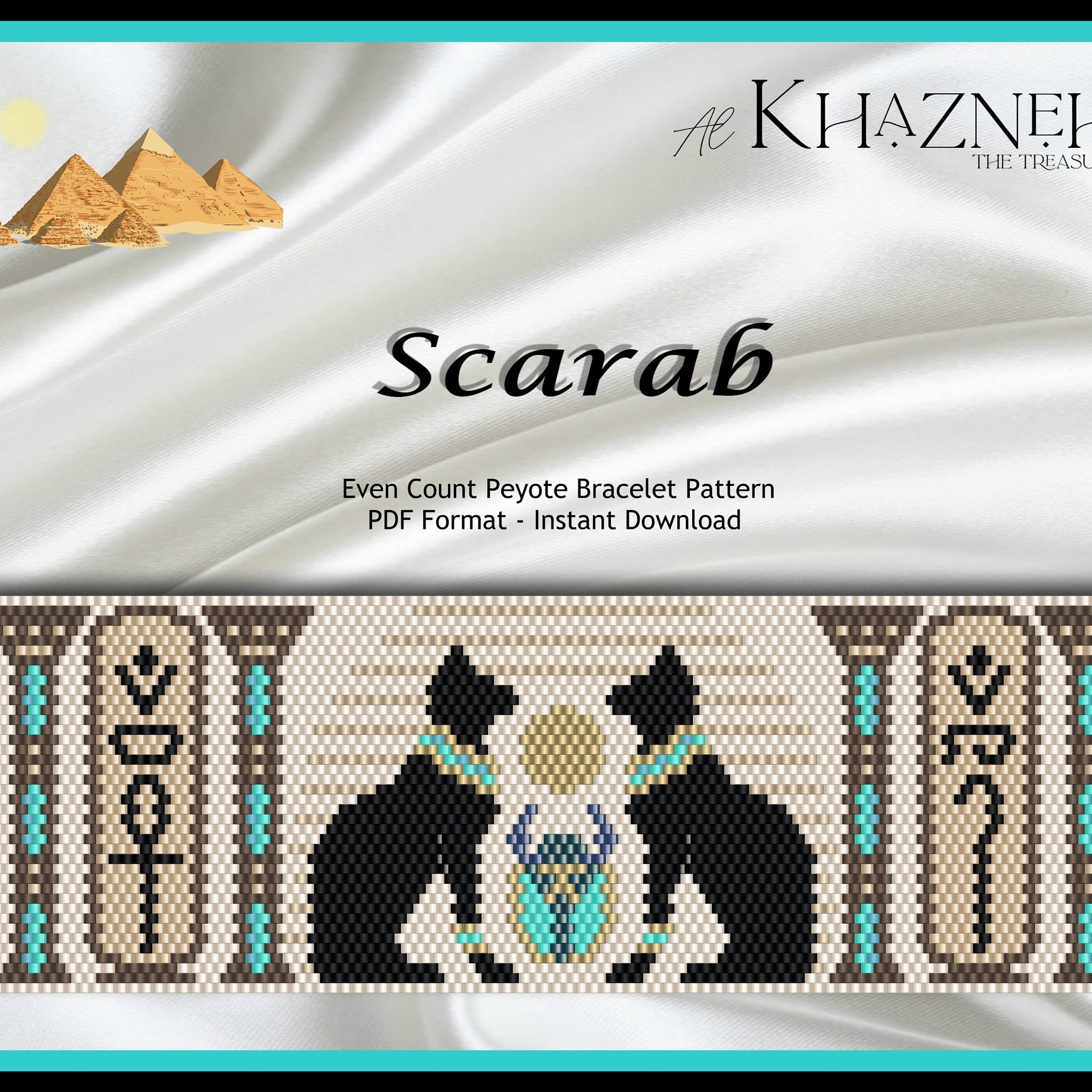 Even Peyote Bracelet Pattern "SCARAB"