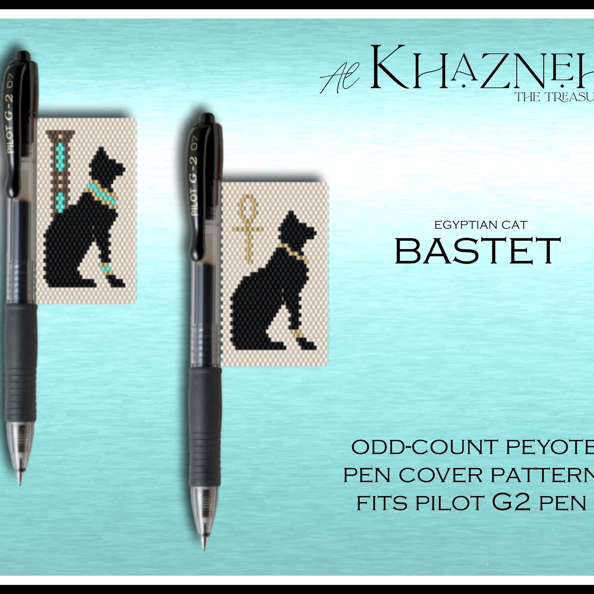 EGYPTIAN BASTET - Odd-Peyote Pen Cover Pattern