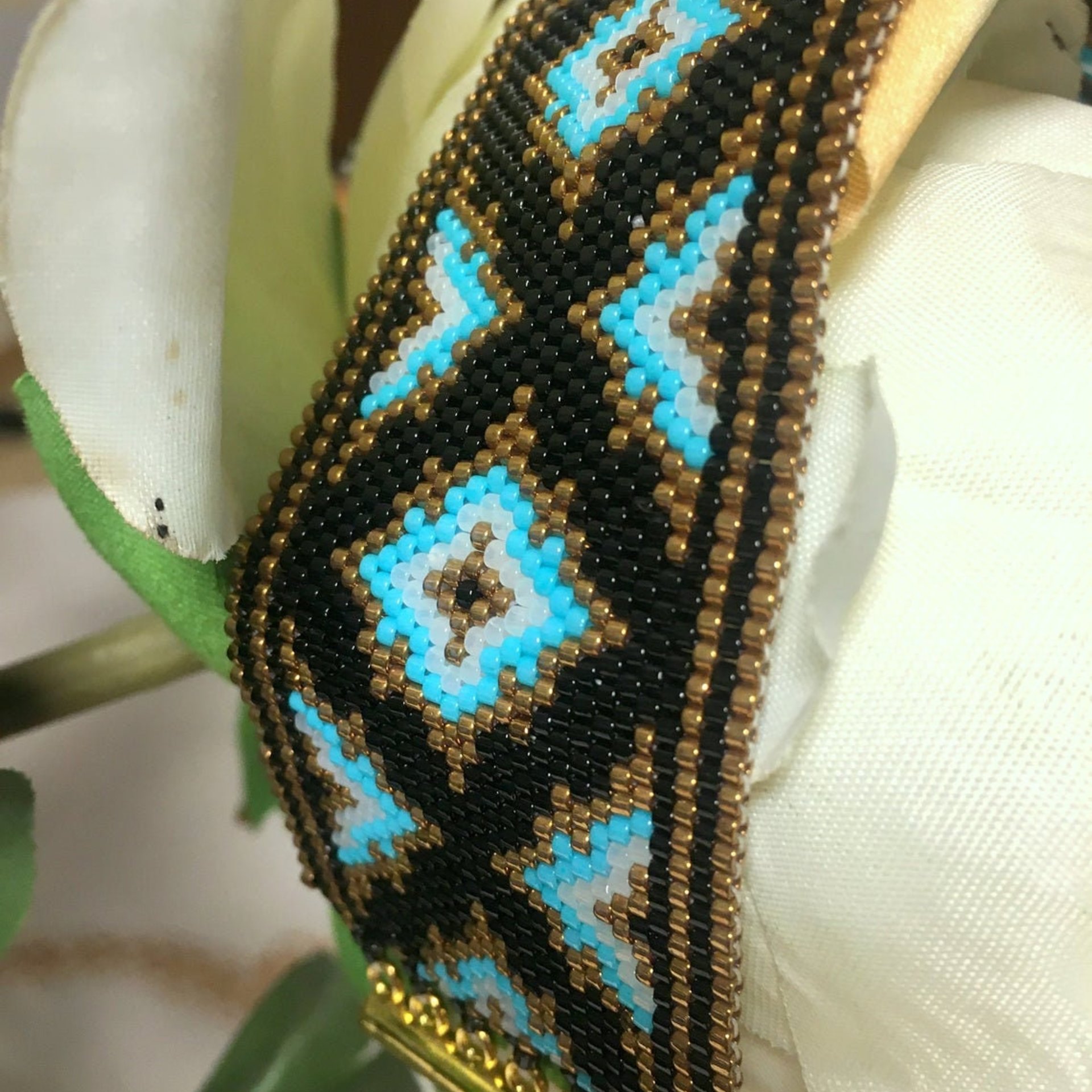 Turqoise Peyote Bracelet Pattern FARUZI