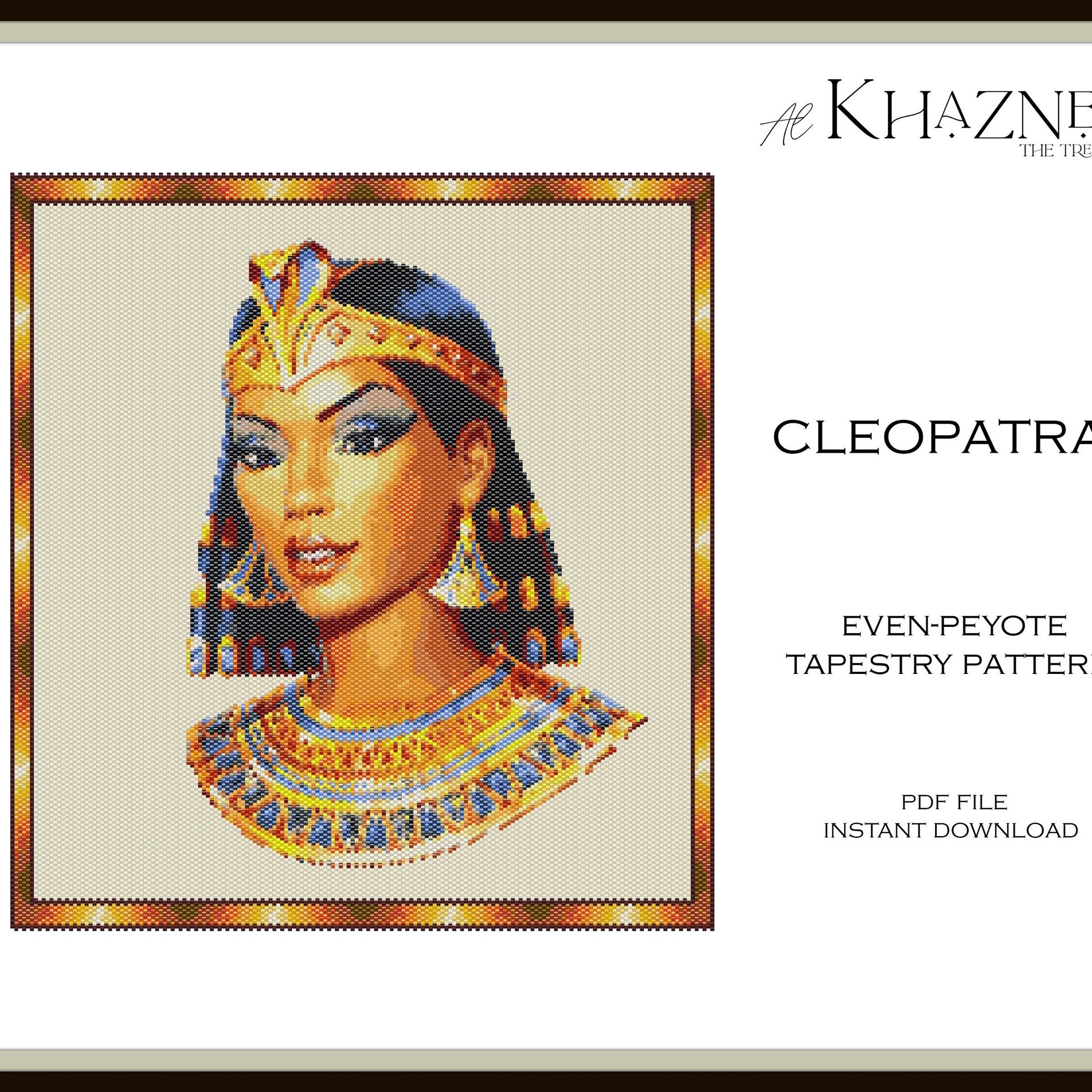 Even Peyote Tapestry Pattern "CLEOPATRA"