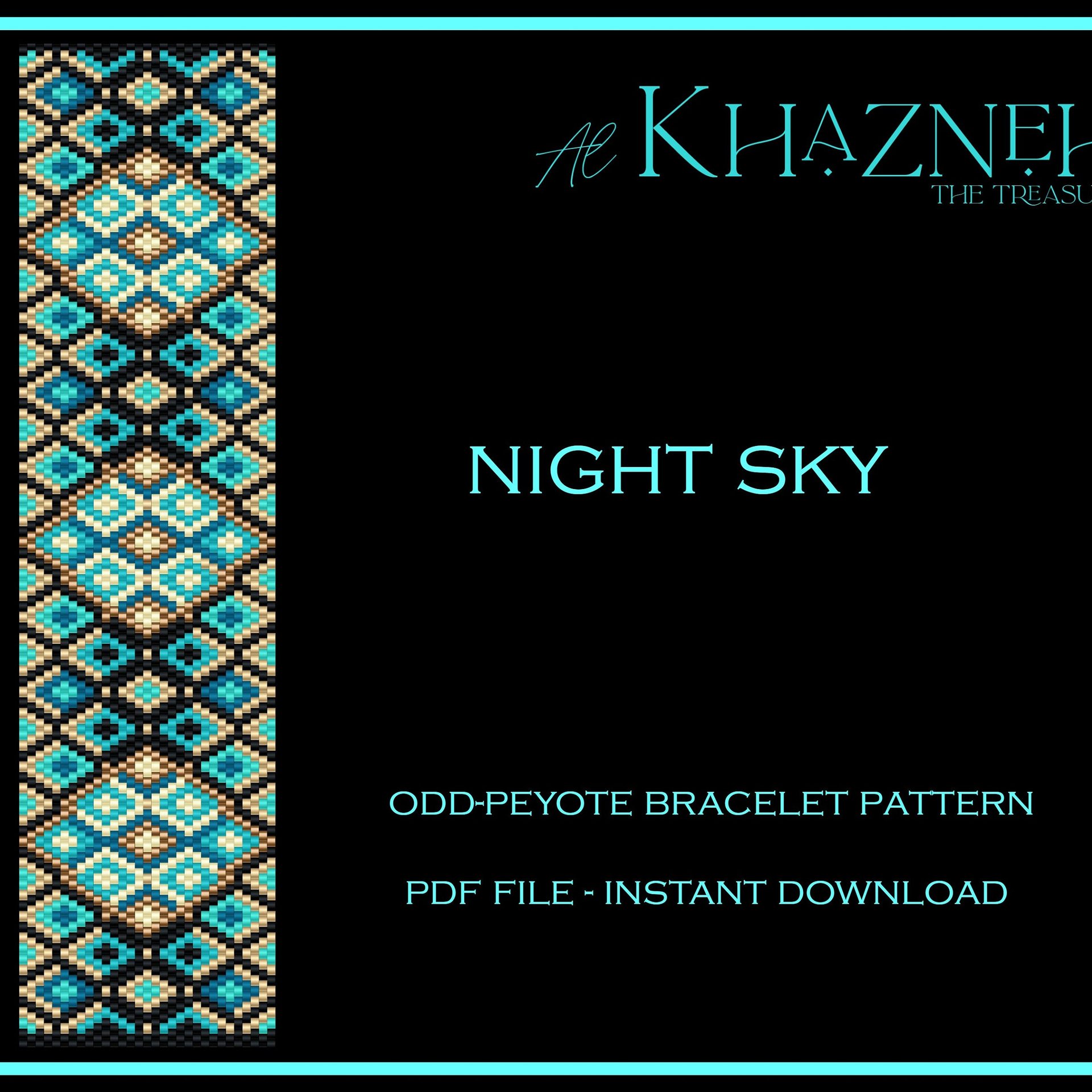 Odd Peyote Bracelet Pattern "NIGHT SKY"