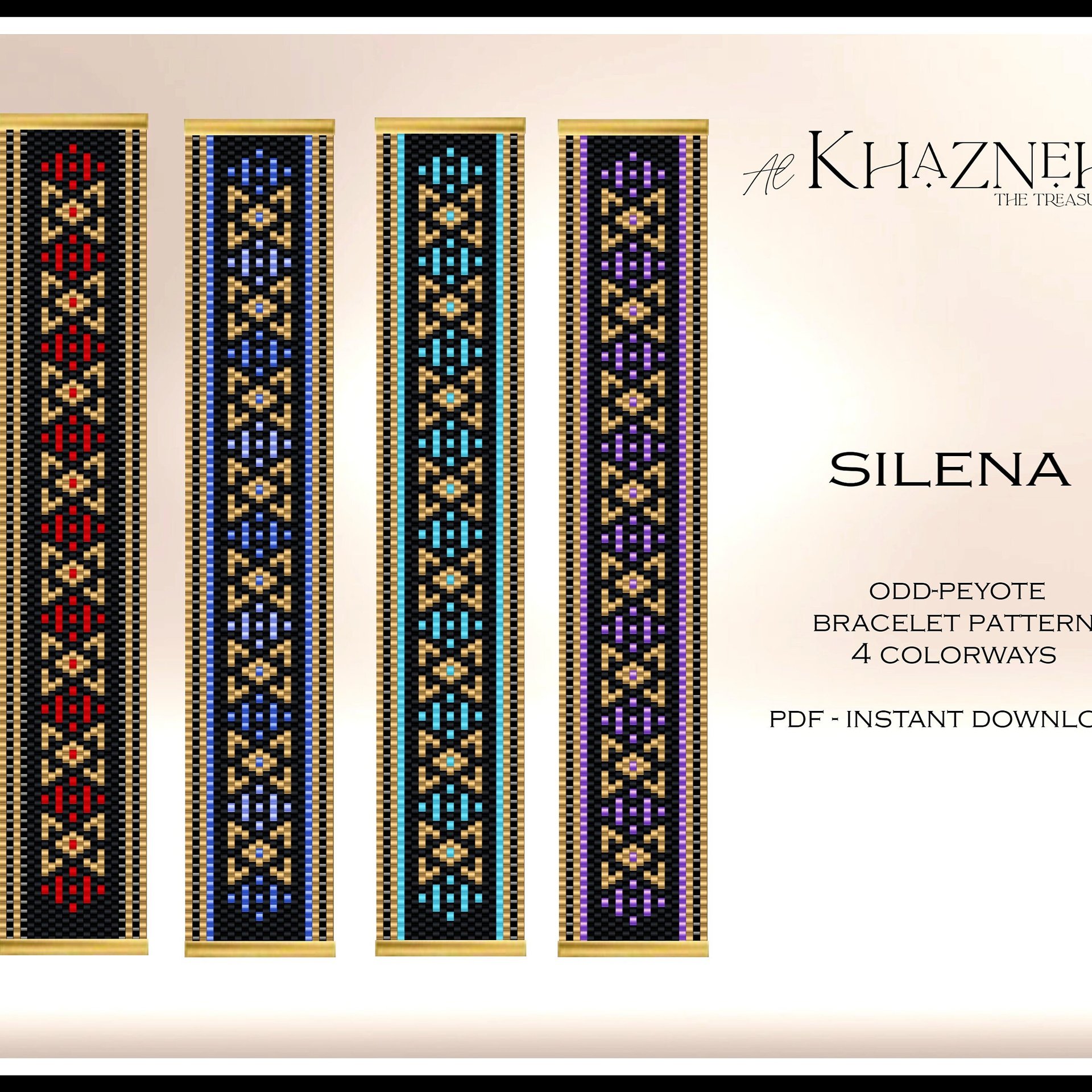 Odd Peyote Bracelet Pattern "SILENA"
