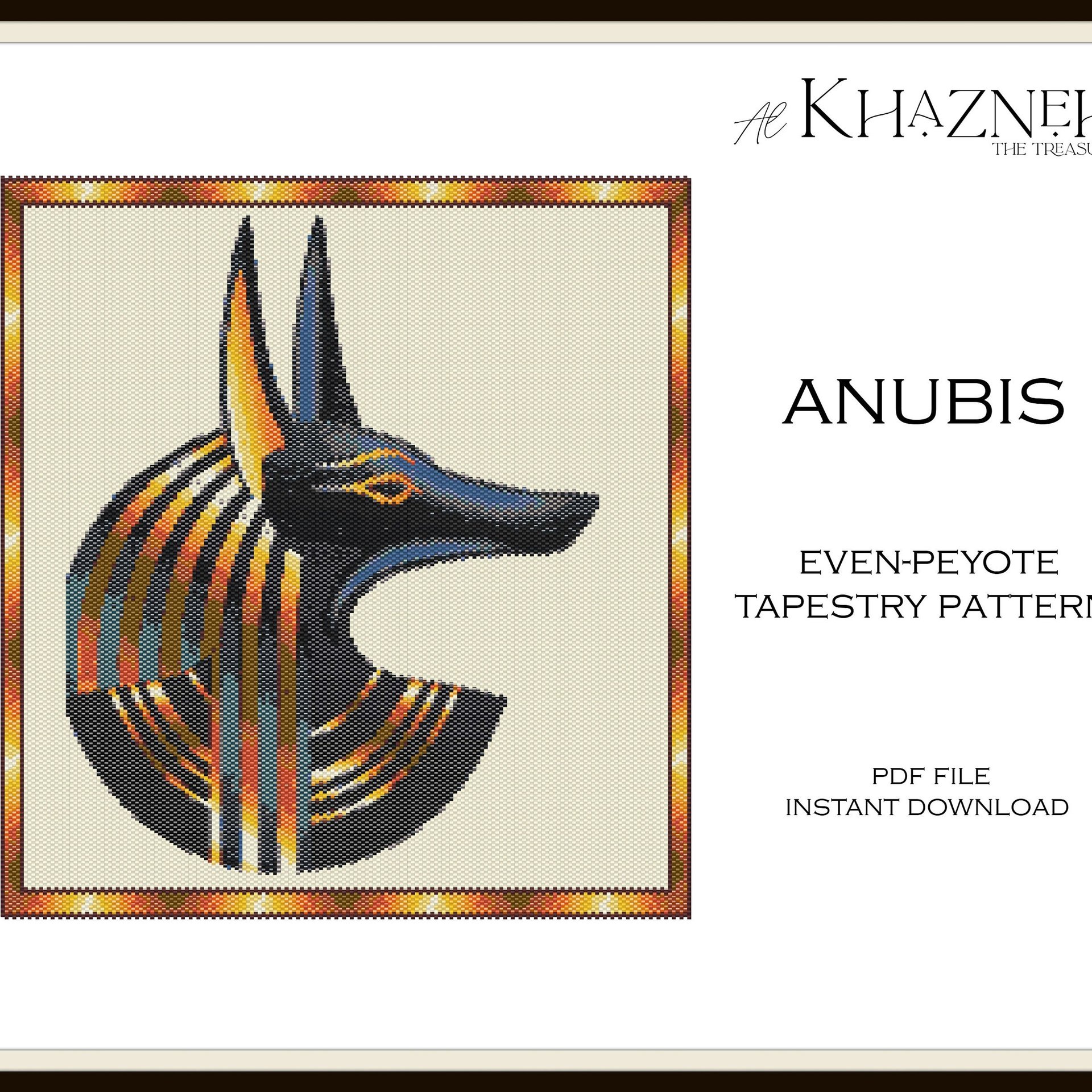 Even Peyote Tapestry Pattern "ANUBIS"
