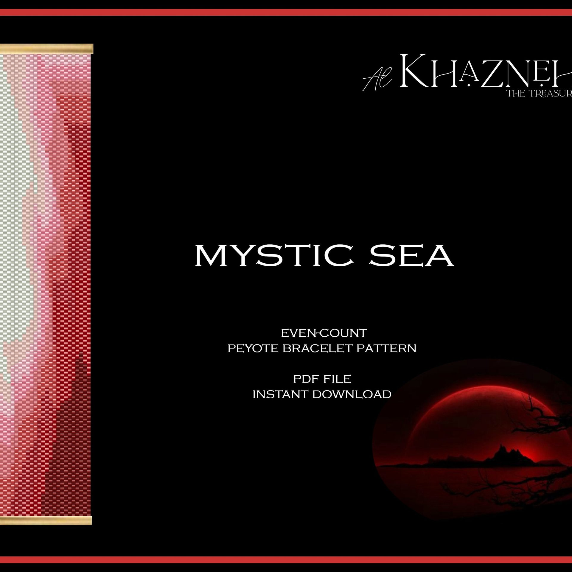 EVEN Peyote Bracelet Pattern "MYSTIC SEA"