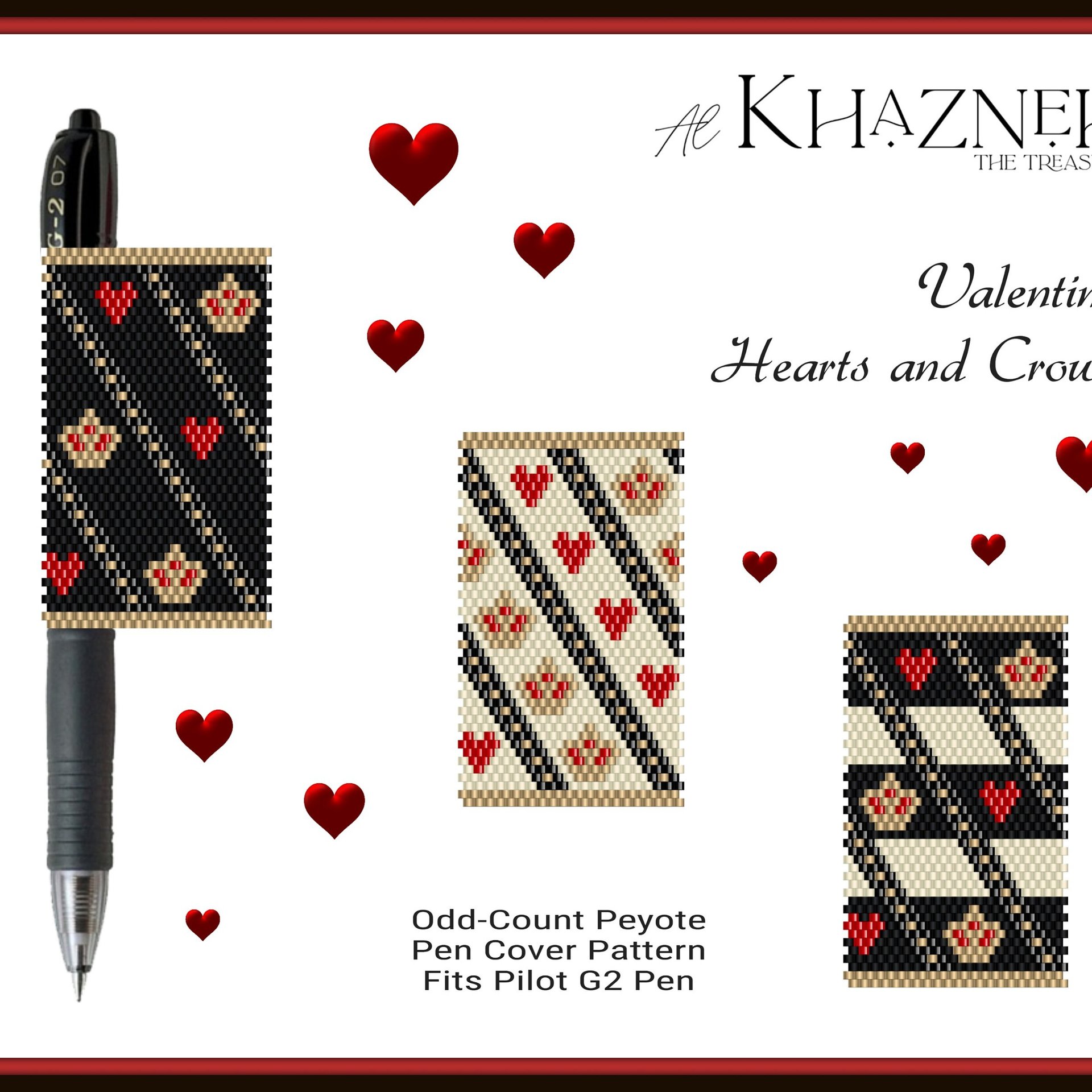 VALENTINE's - Odd Peyote Pen Cover Pattern