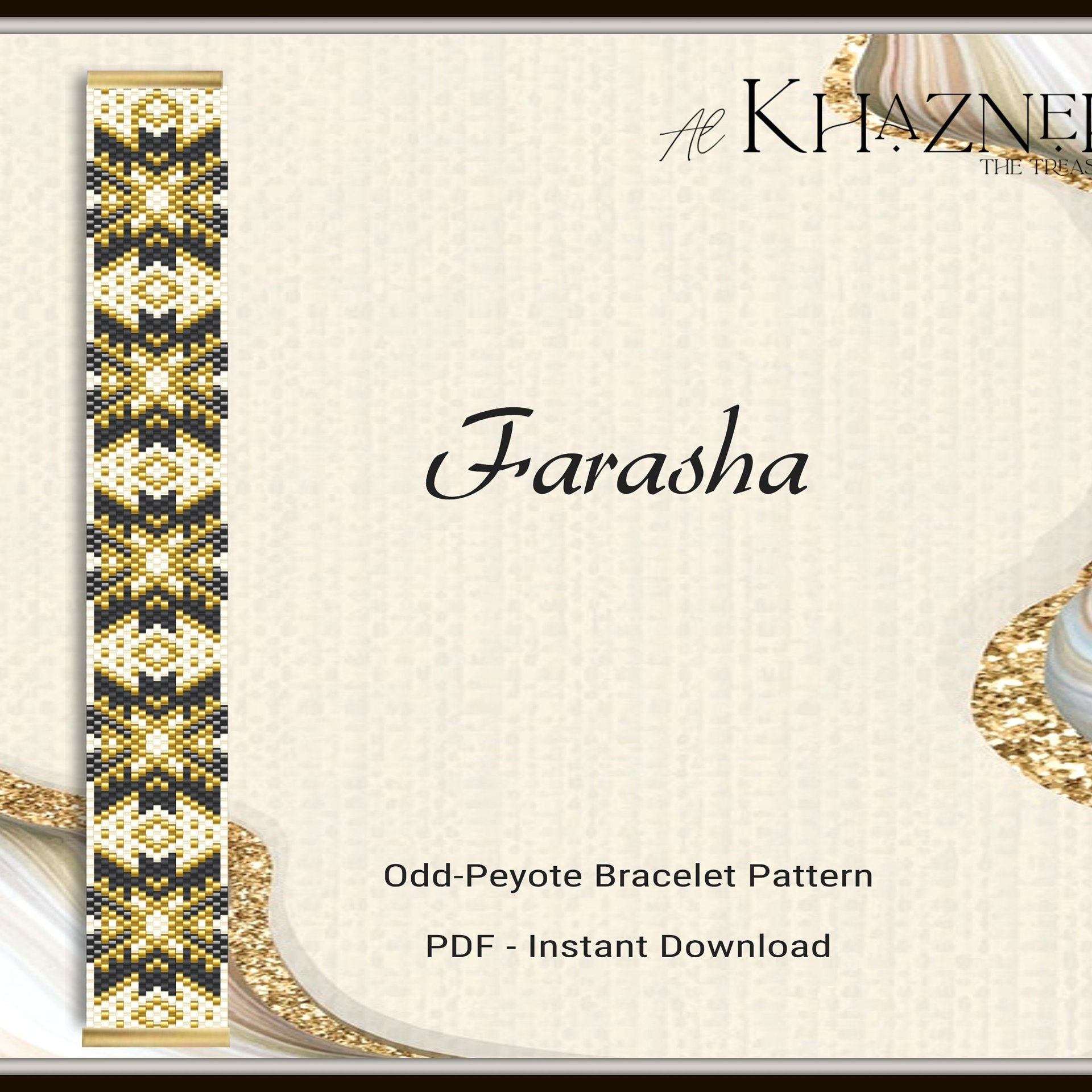 Odd Peyote Bracelet Pattern "FARASHA"