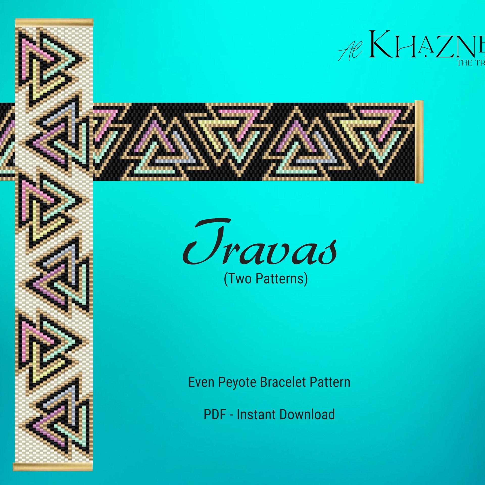 EVEN COUNT Peyote Bracelet Pattern "TRAVAS"