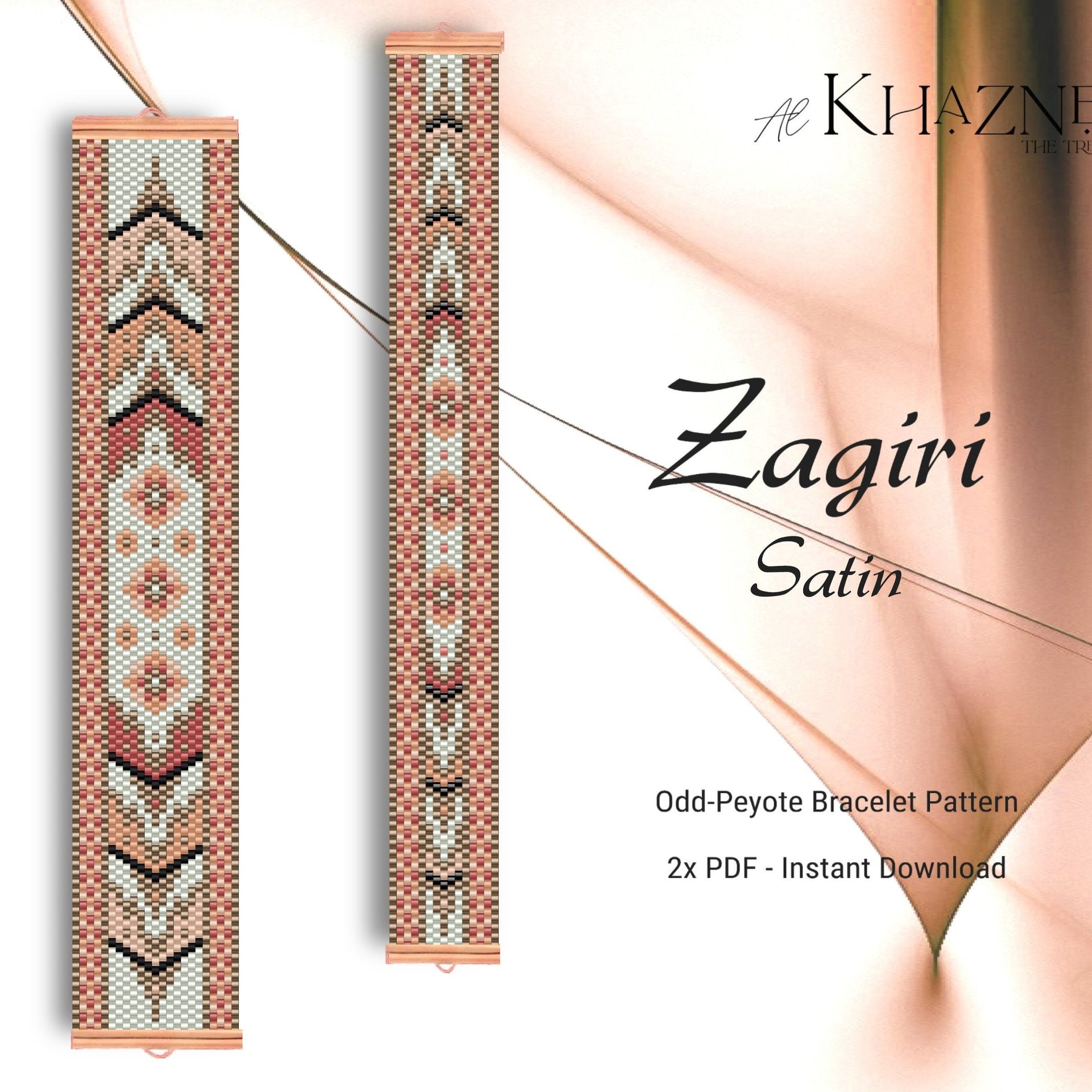 ODD Peyote Bracelet Pattern "ZAGIRI SATIN"