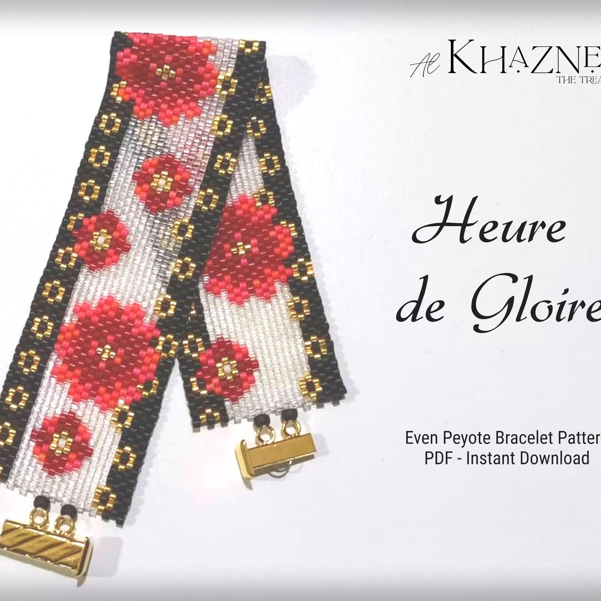 EVEN Peyote Bracelet pattern "HEURE de GLOIRE"