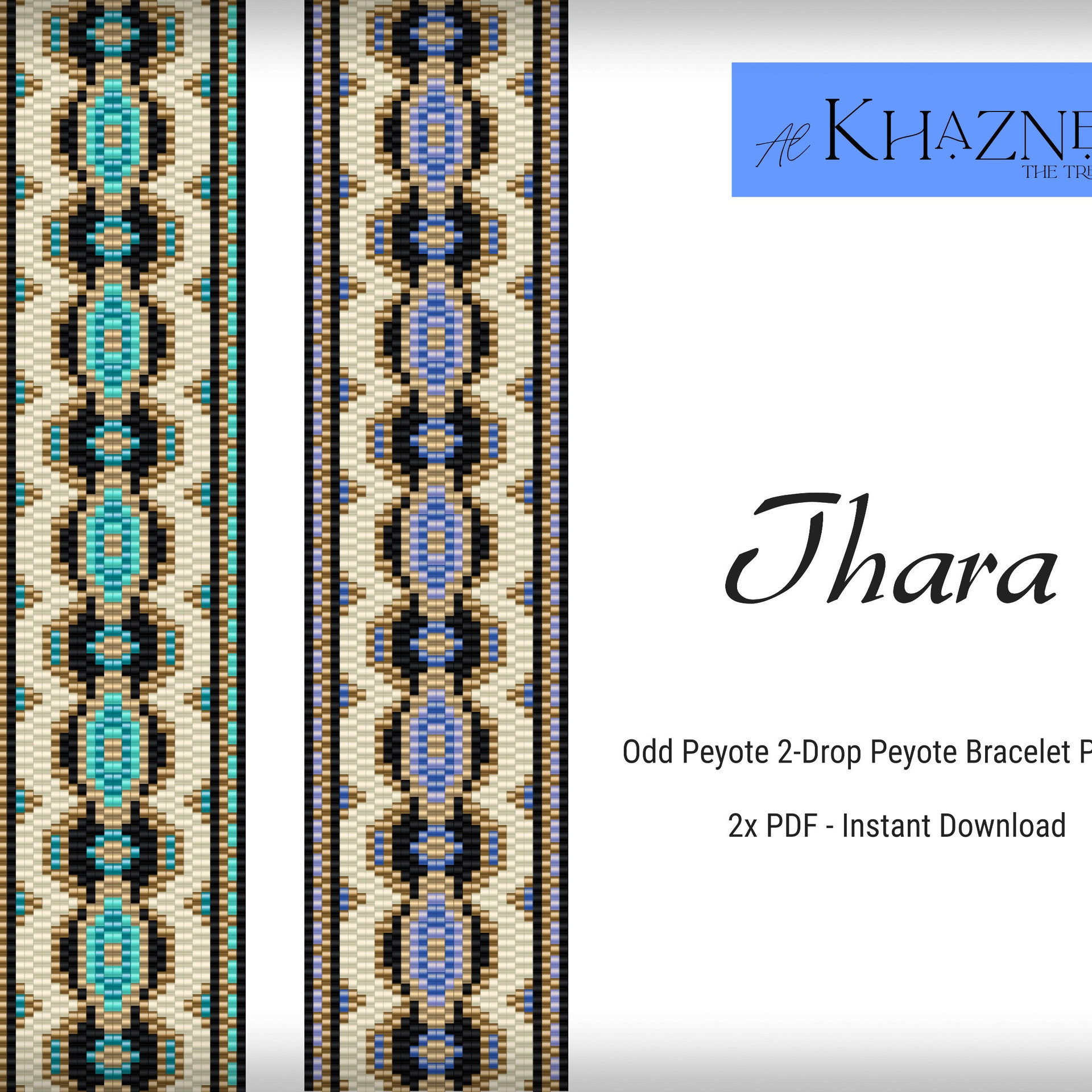 Odd Peyote 2-Drop Peyote Bracelet Pattern THARA