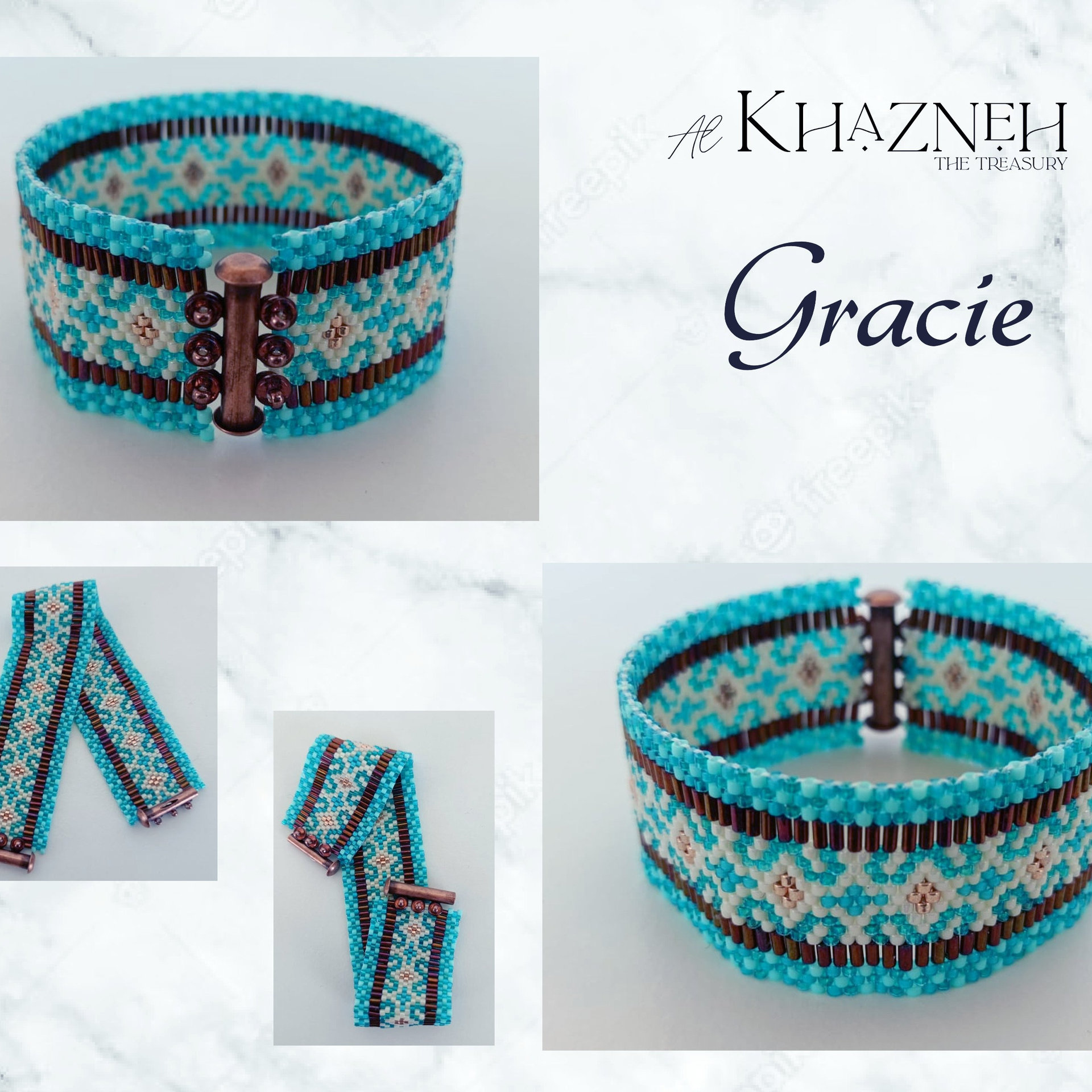 Odd Peyote Bracelet Pattern "GRACIE"