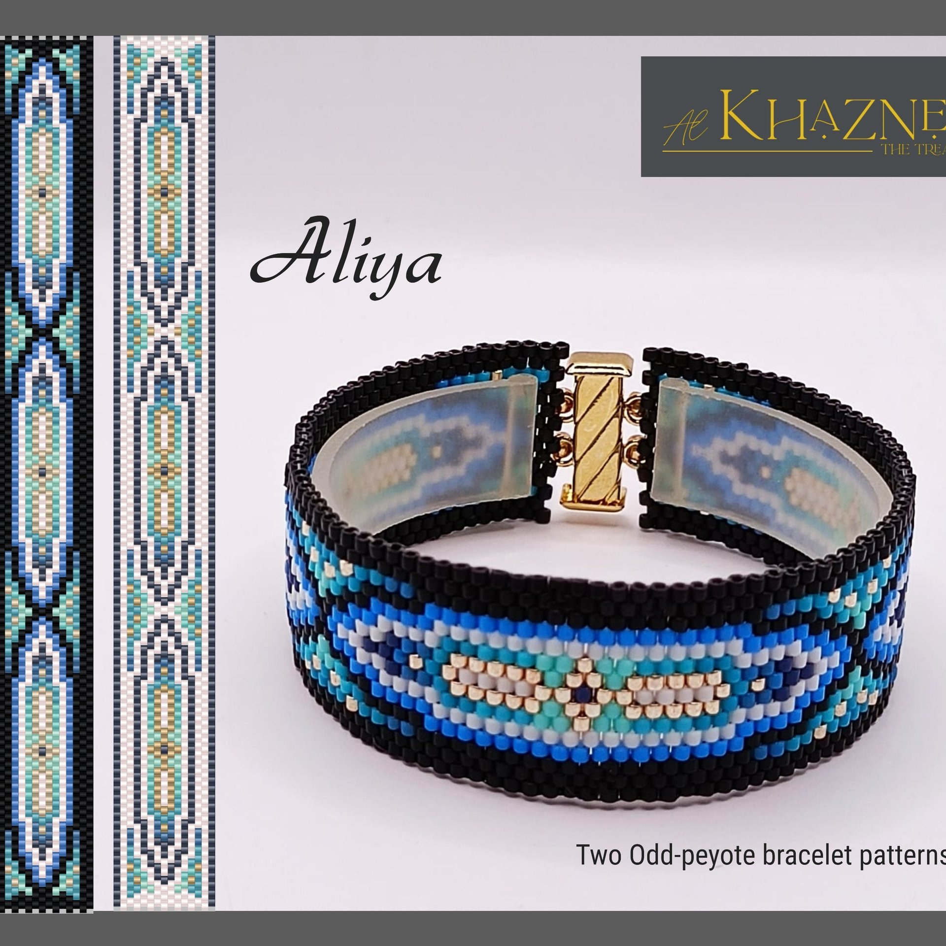 Odd-Peyote Narrow Bracelet Patterns "ALIYA"