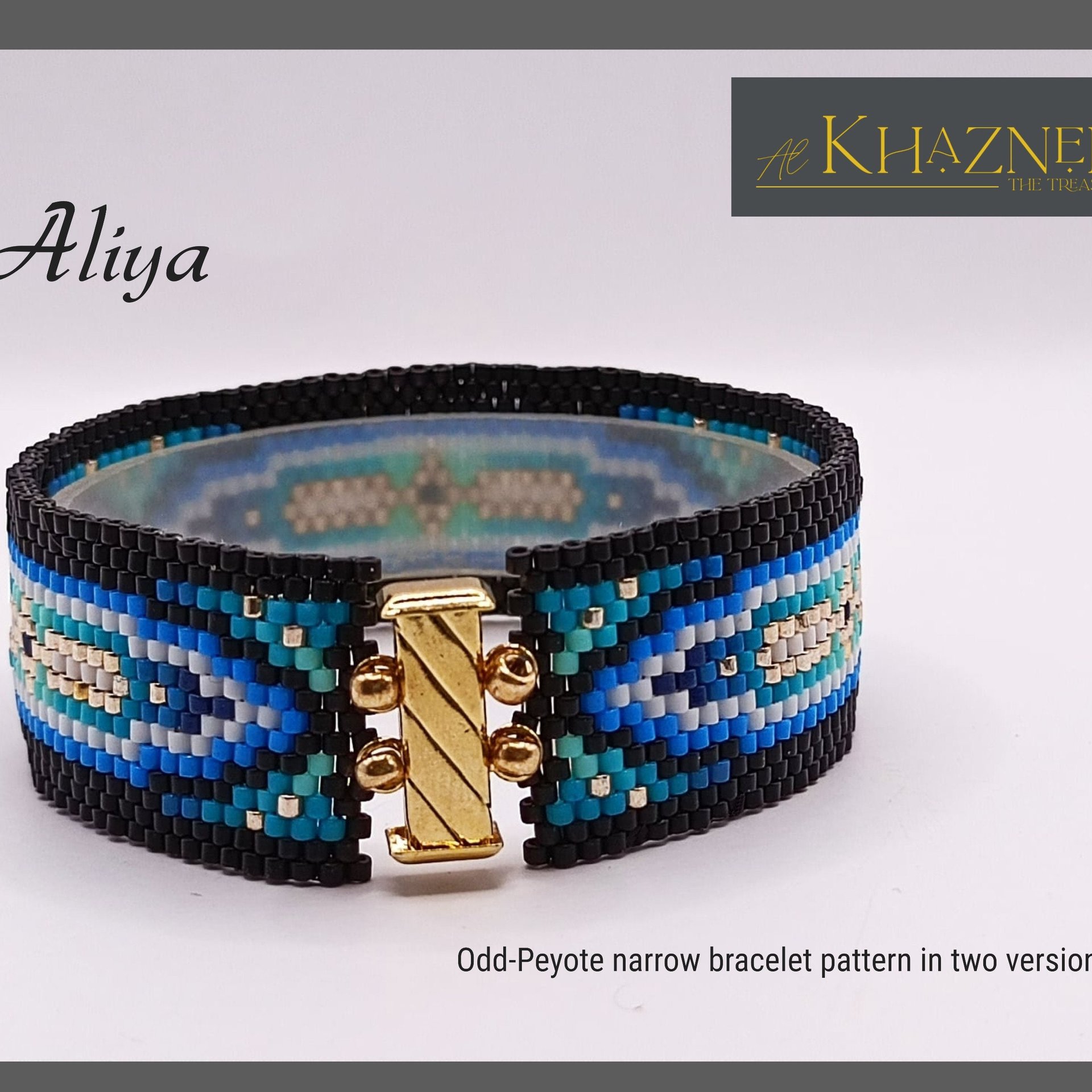 Odd-Peyote Narrow Bracelet Patterns "ALIYA"
