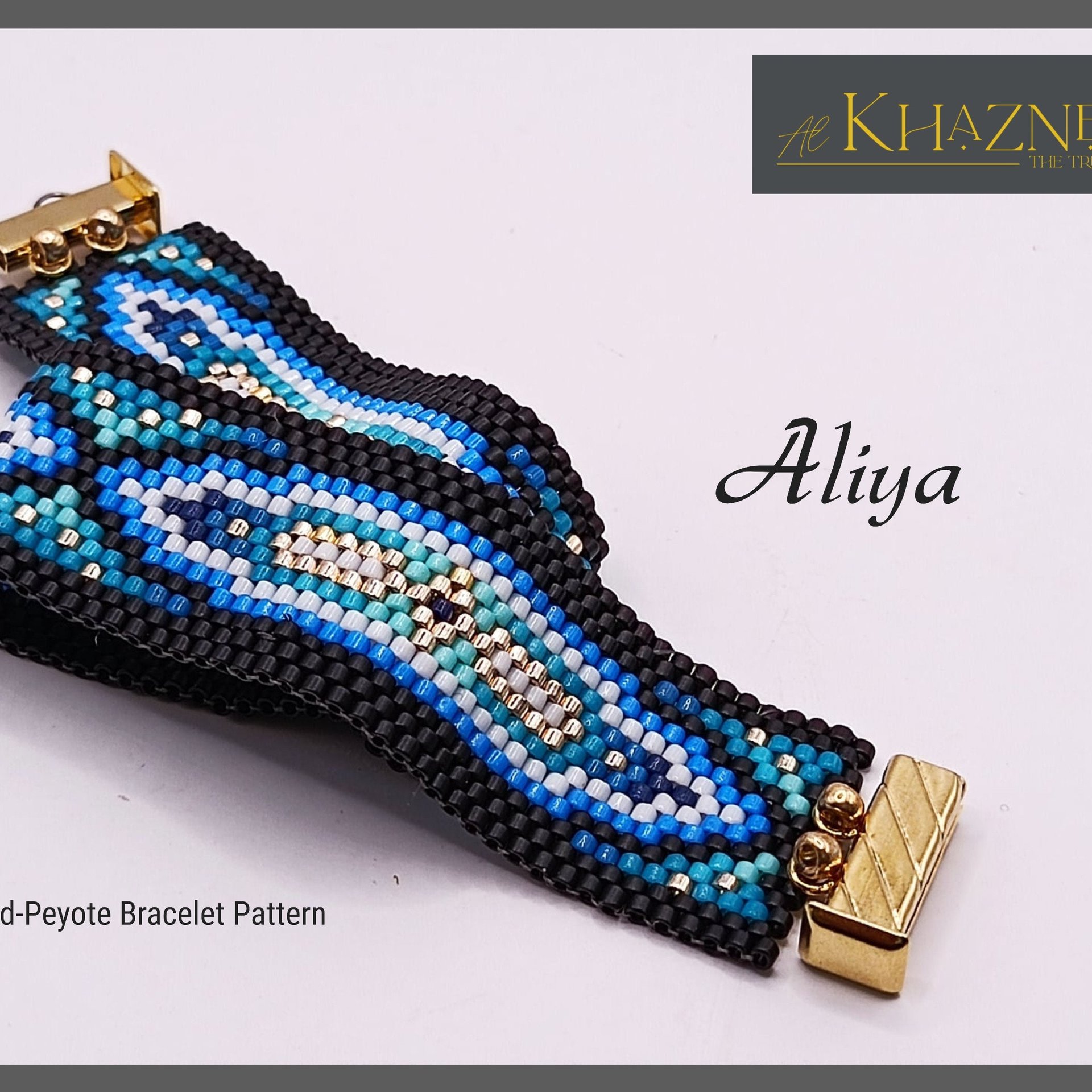 Odd-Peyote Narrow Bracelet Patterns "ALIYA"