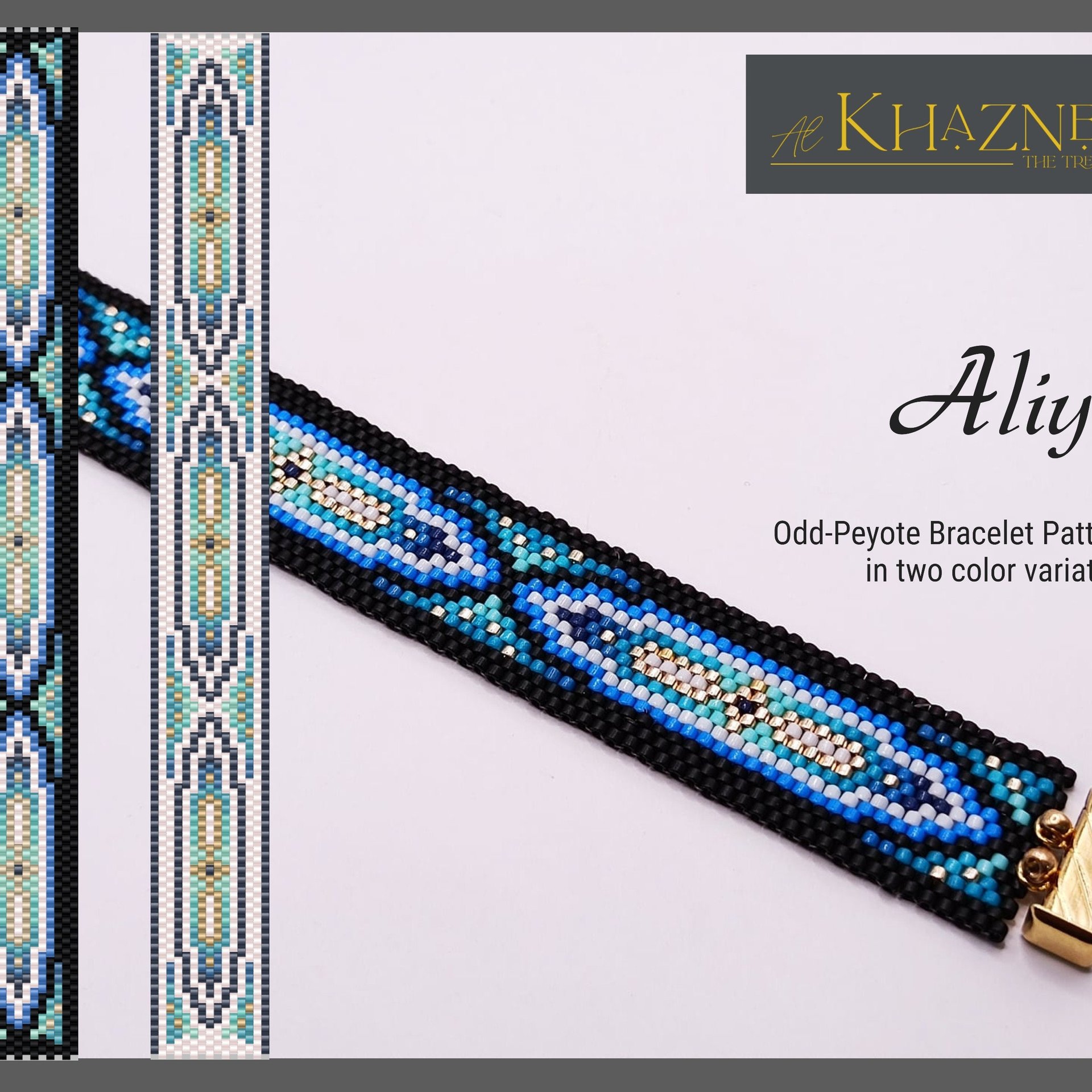 Odd-Peyote Narrow Bracelet Patterns "ALIYA"