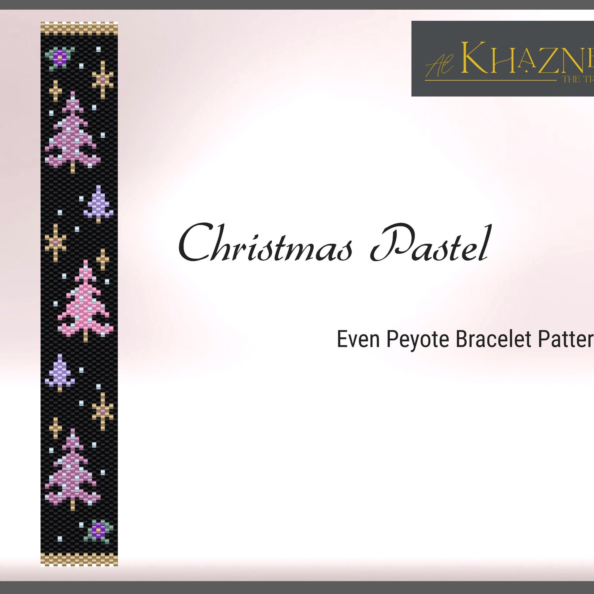 EVEN Peyote Bracelet Pattern "CHRISTMAS PASTEL"