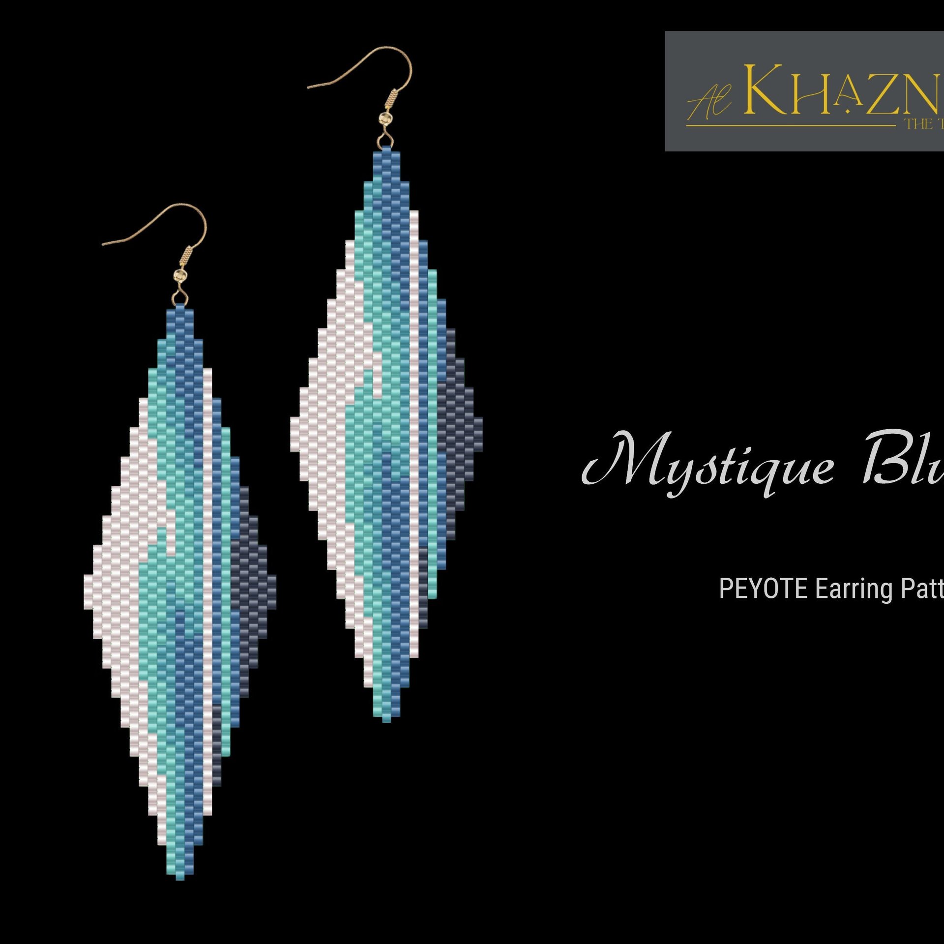 PEYOTE Earring Pattern "MYSTIQUE BLUE"