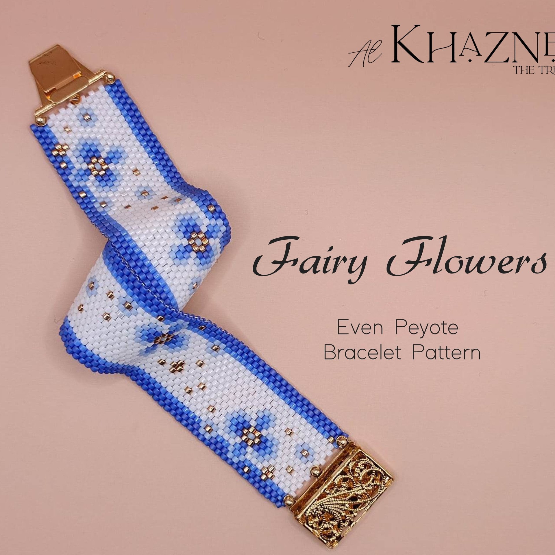 EVEN Peyote Bracelet Pattern "FAIRY FLOWERS"