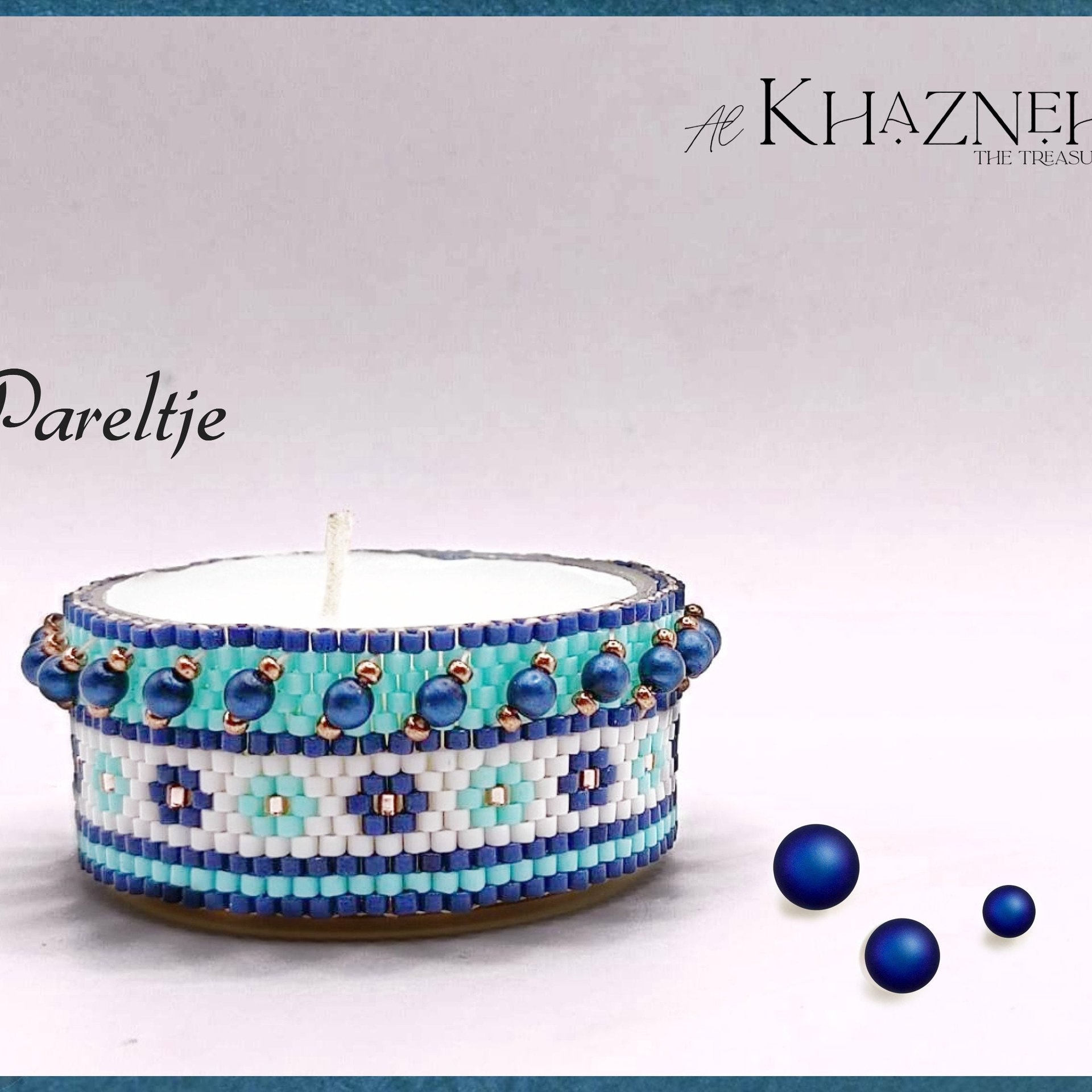Tealight Cover TUTORIAL Even Peyote Stitch "PARELTJE"
