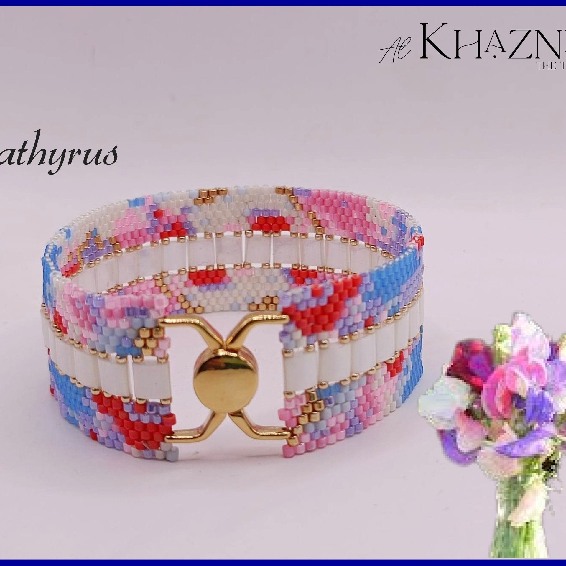 Even Peyote bracelet pattern with TILA's "LATHYRUS"