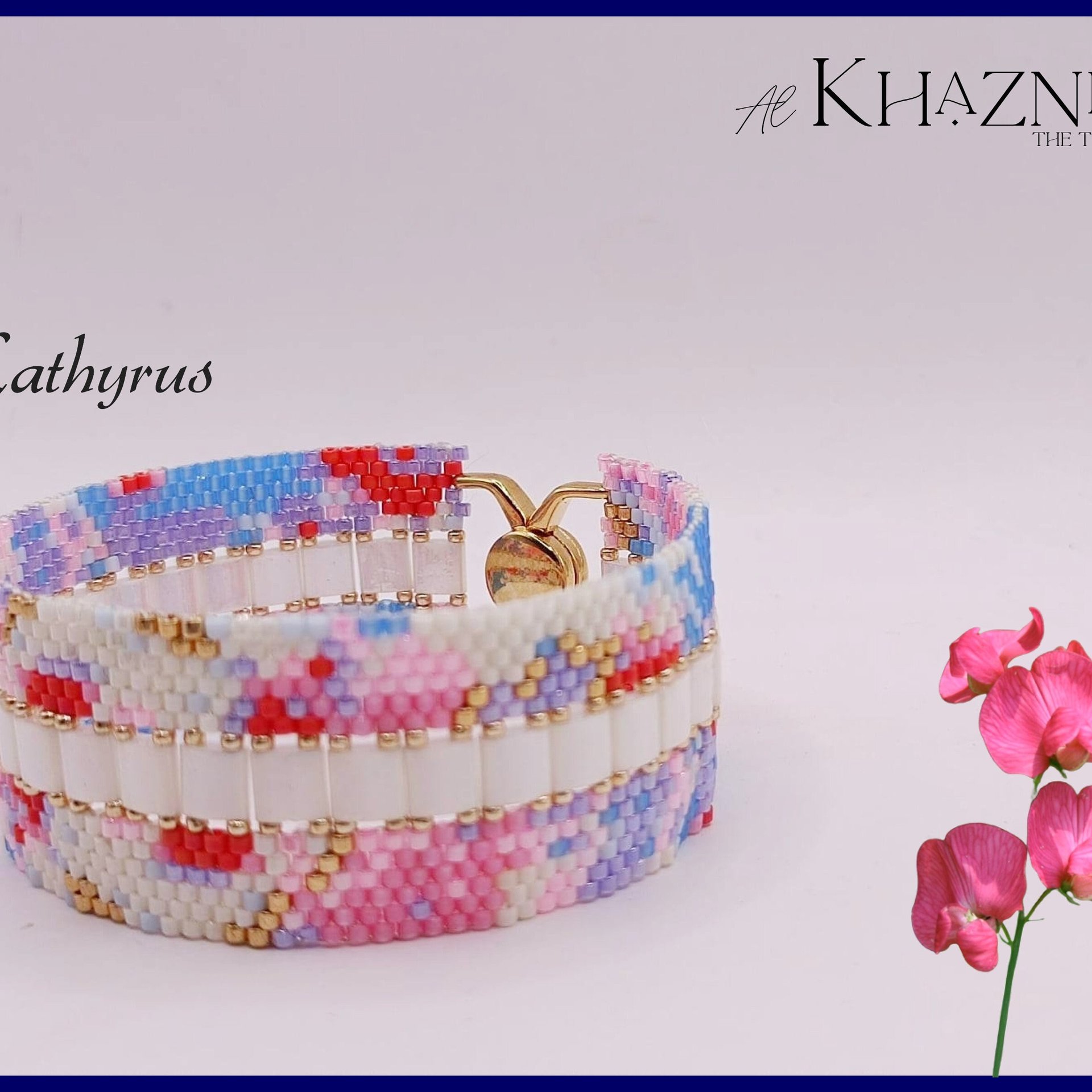 Even Peyote bracelet pattern with TILA's "LATHYRUS"