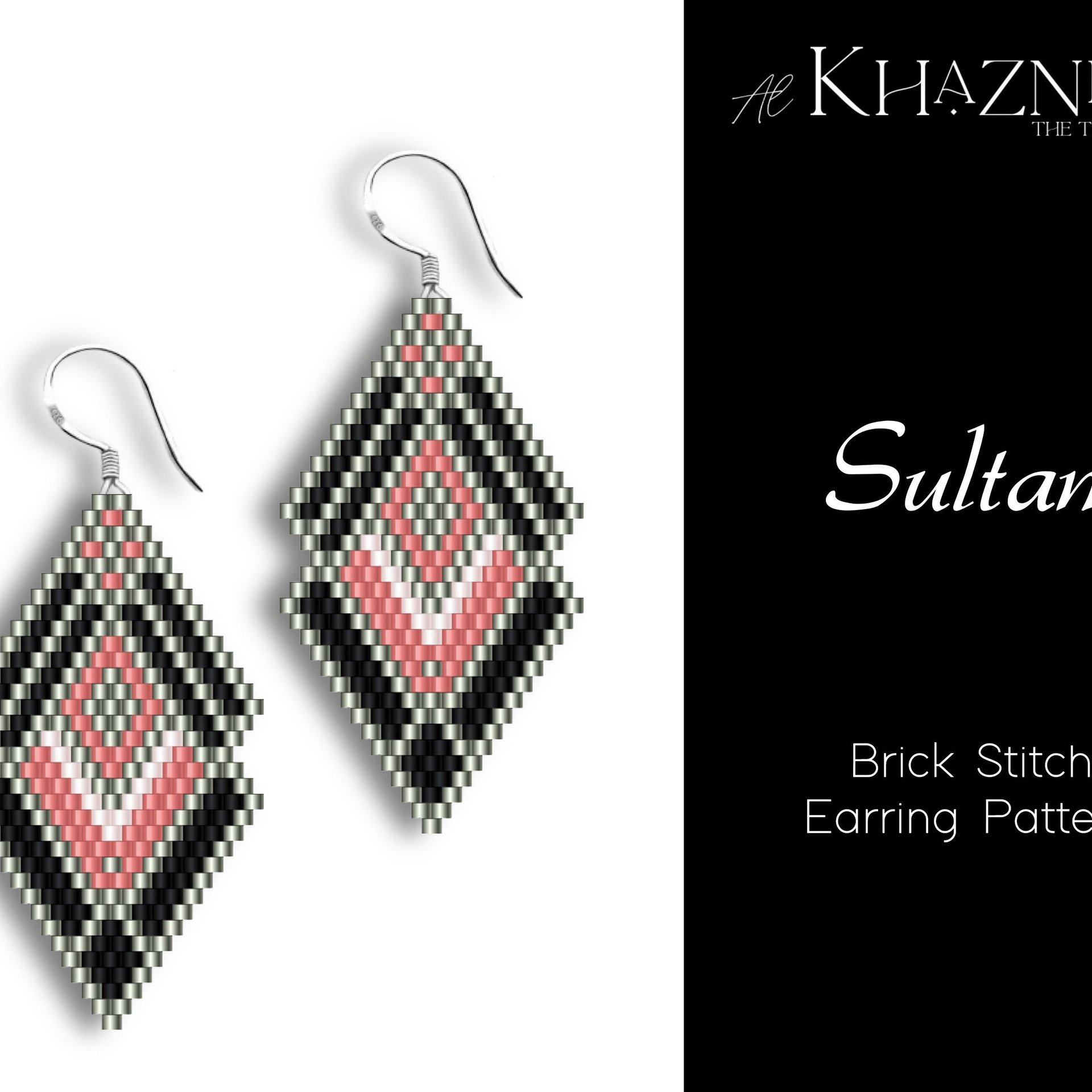 BRICK STITCH Earring Pattern "SULTAN"
