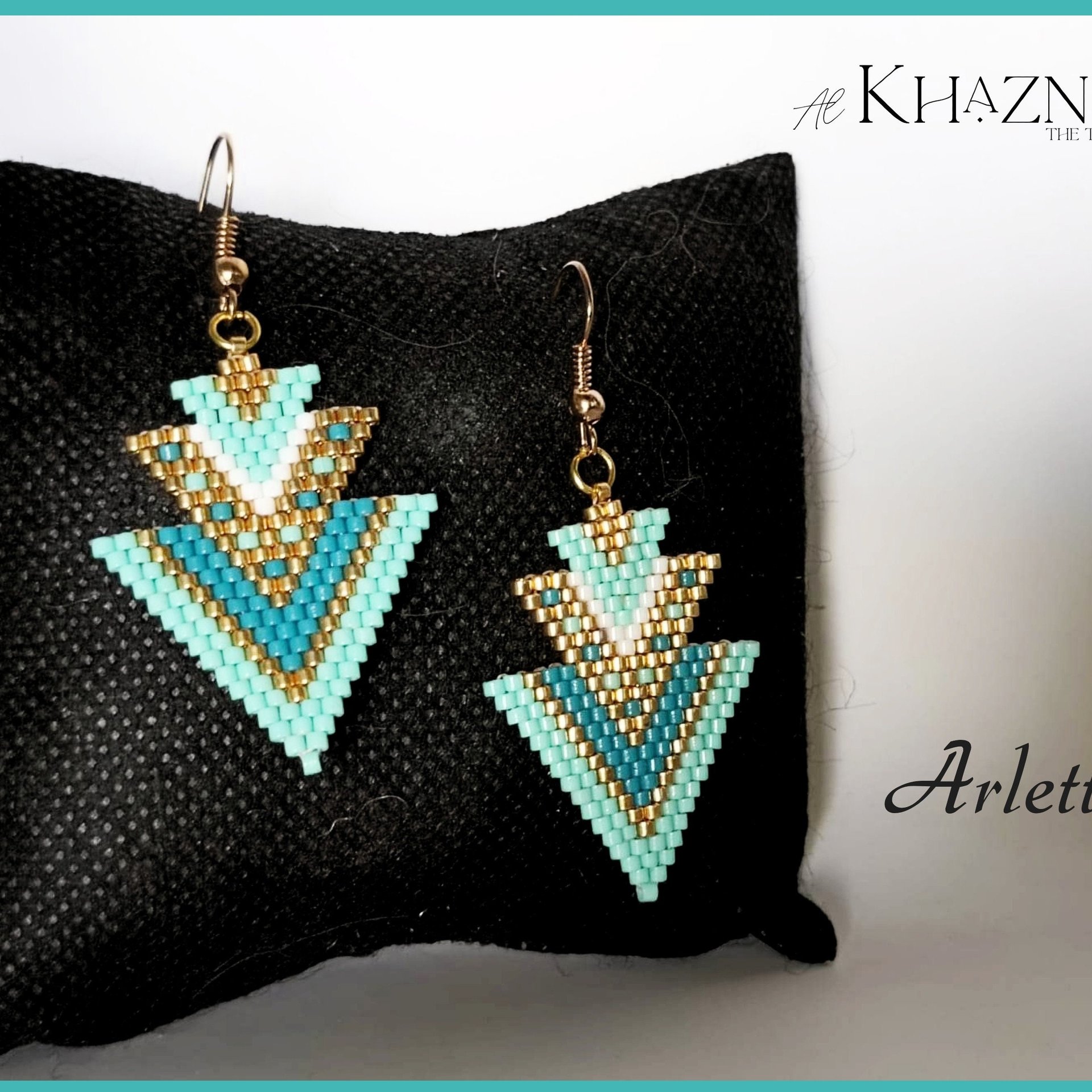 Odd Peyote Bracelet and Brick Earrings set "ARLETTE"